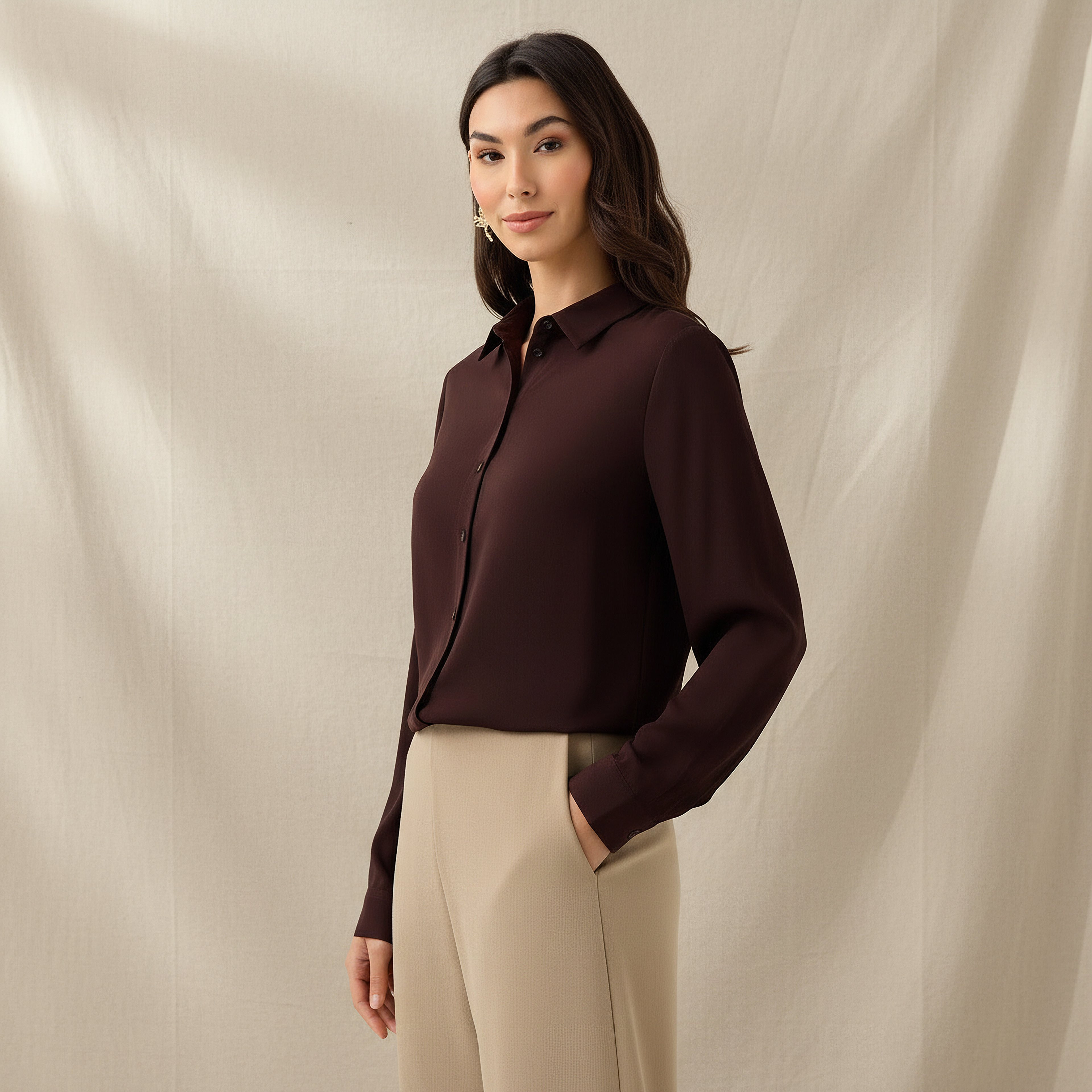 Regular Fit Viscose Shirt with Collar-women-clothing-shirtsandblouses-shirts-image-1