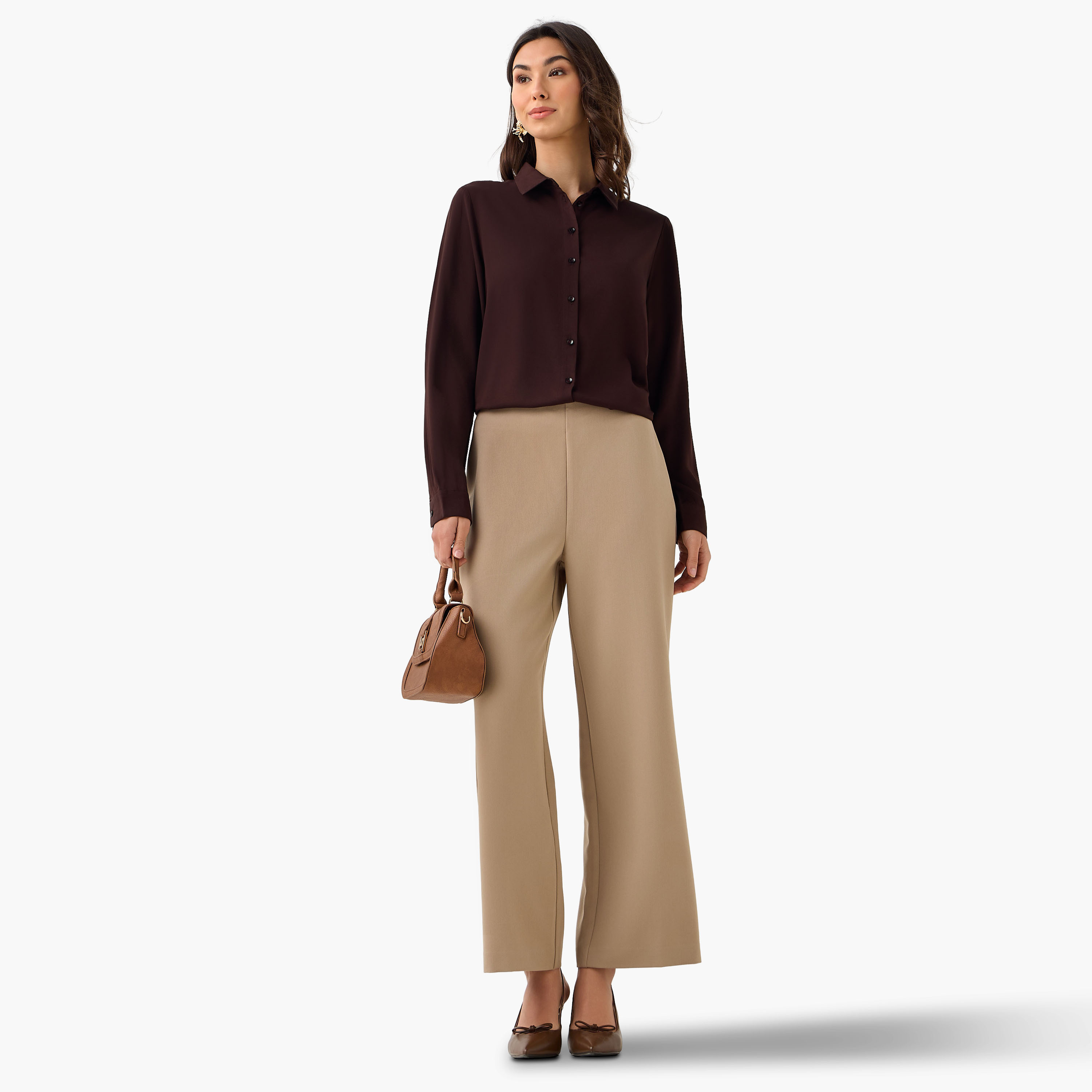 Regular Fit Viscose Shirt with Collar-women-clothing-shirtsandblouses-shirts-image-2
