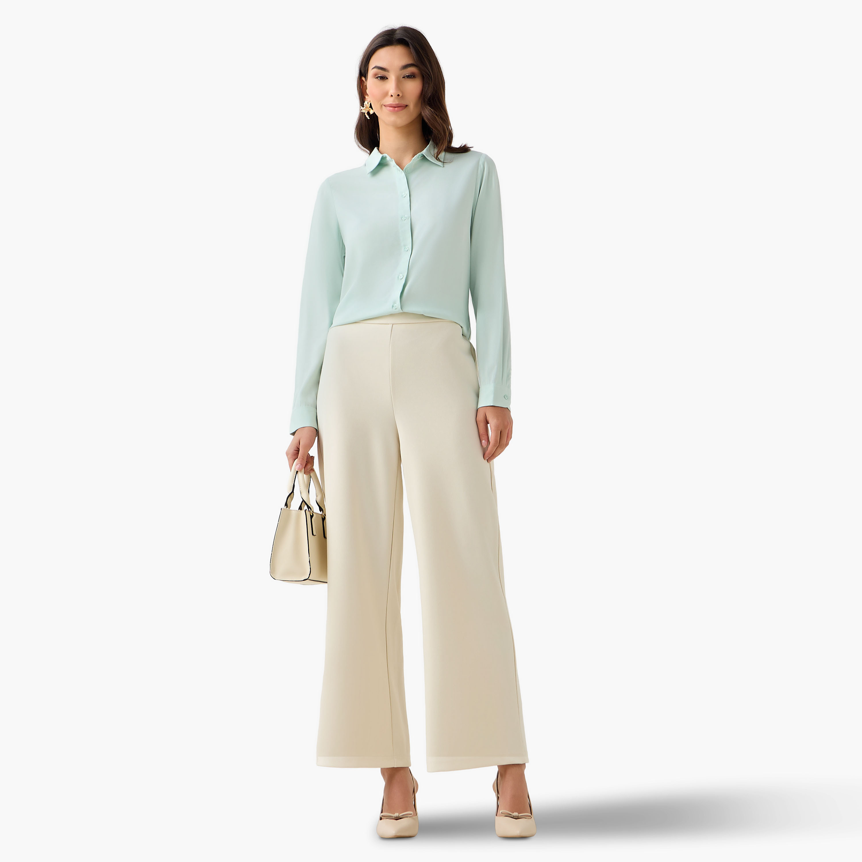 قميص فيسكوز بقصة عادية وياقة-women-clothing-shirtsandblouses-shirts-image-2