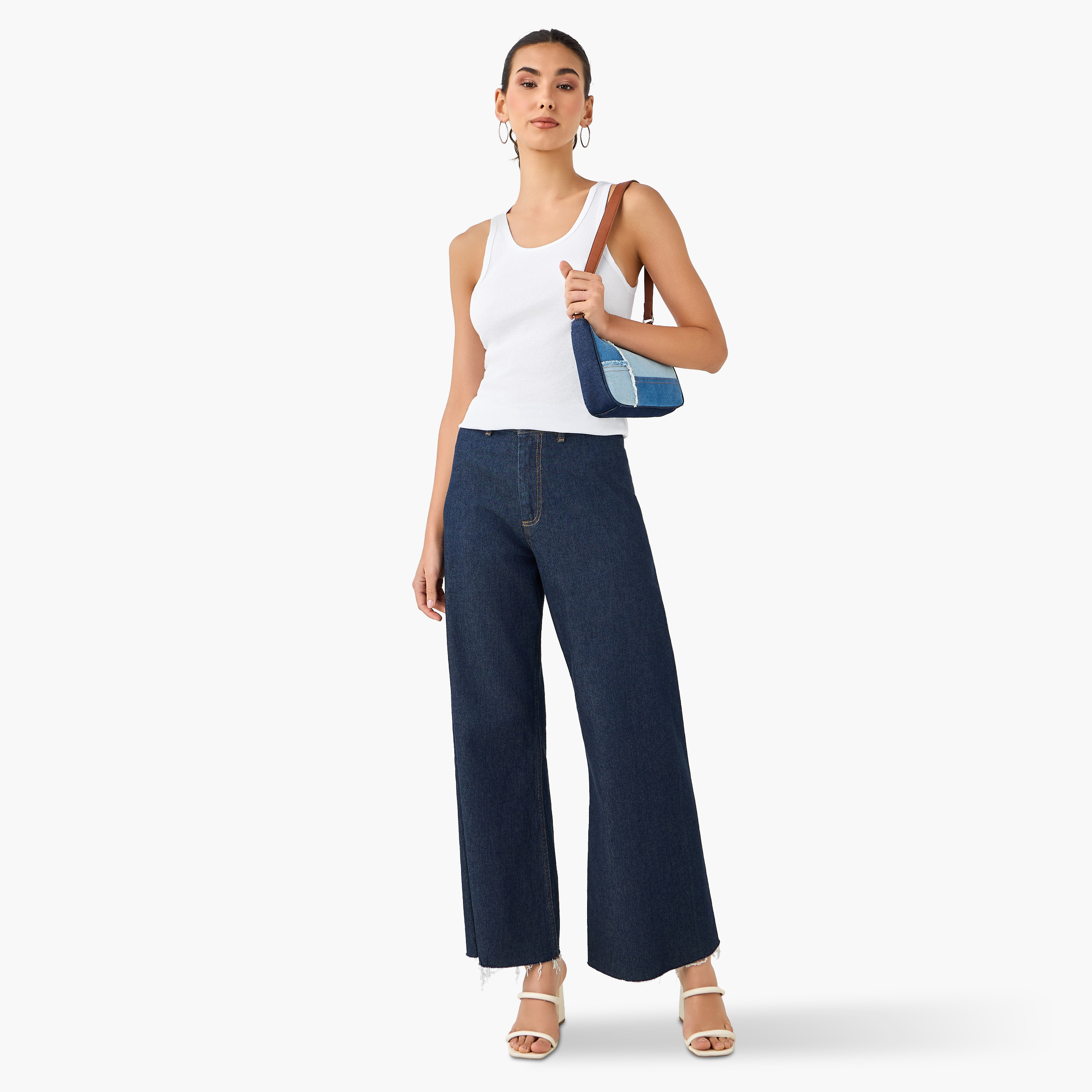 Slim Fit Tank Top with Ribbed Design and Scoop Neck-women-clothing-tshirts-image-2
