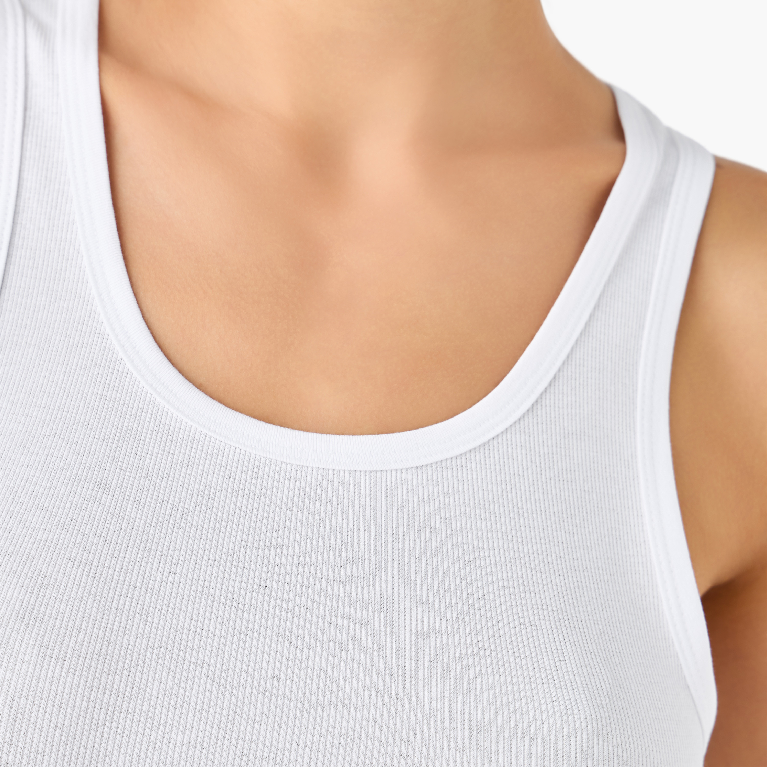 Slim Fit Tank Top with Ribbed Design and Scoop Neck-women-clothing-tshirts-image-4