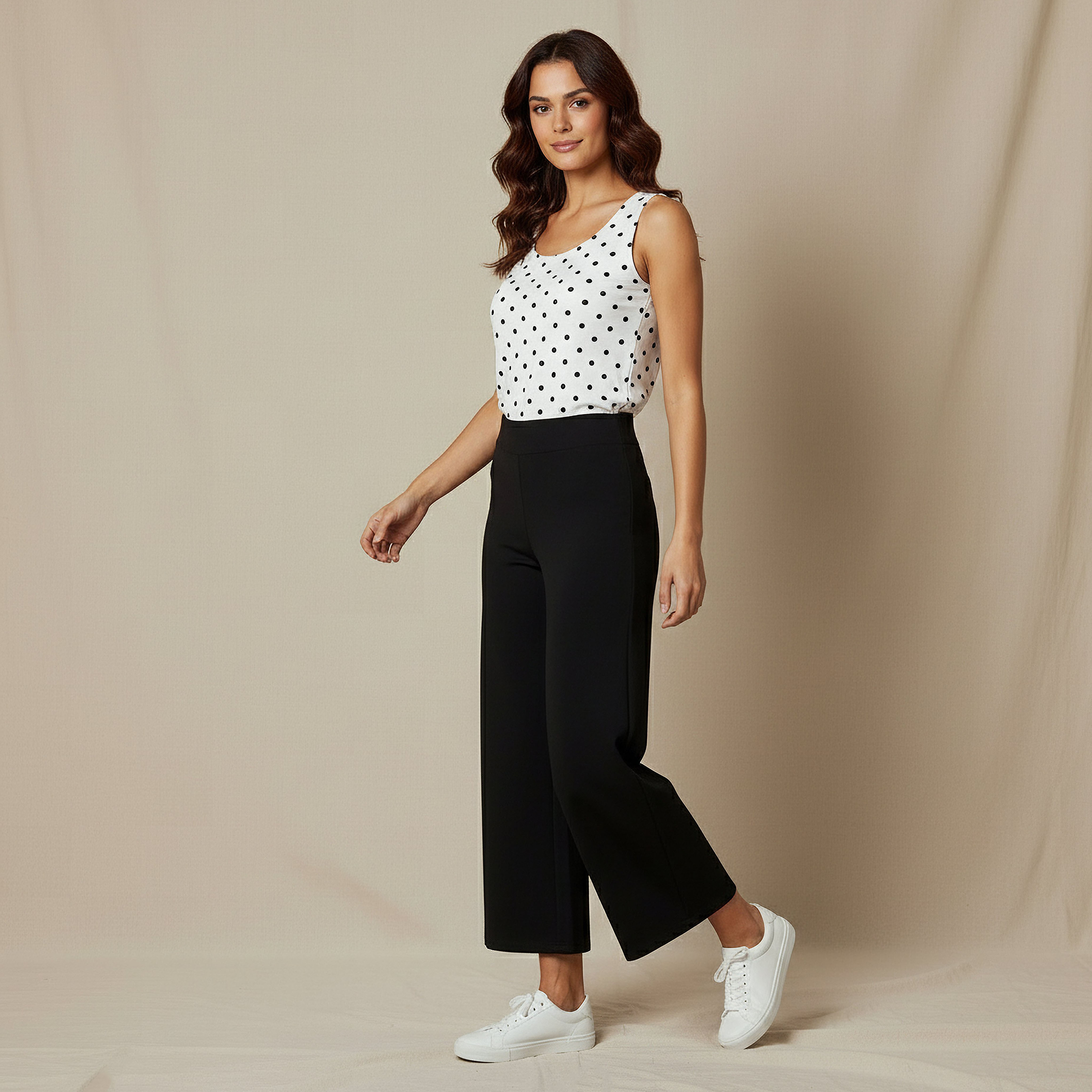 Regular Fit Tank Top with Polka Dot Print-women-clothing-tshirts-image-2
