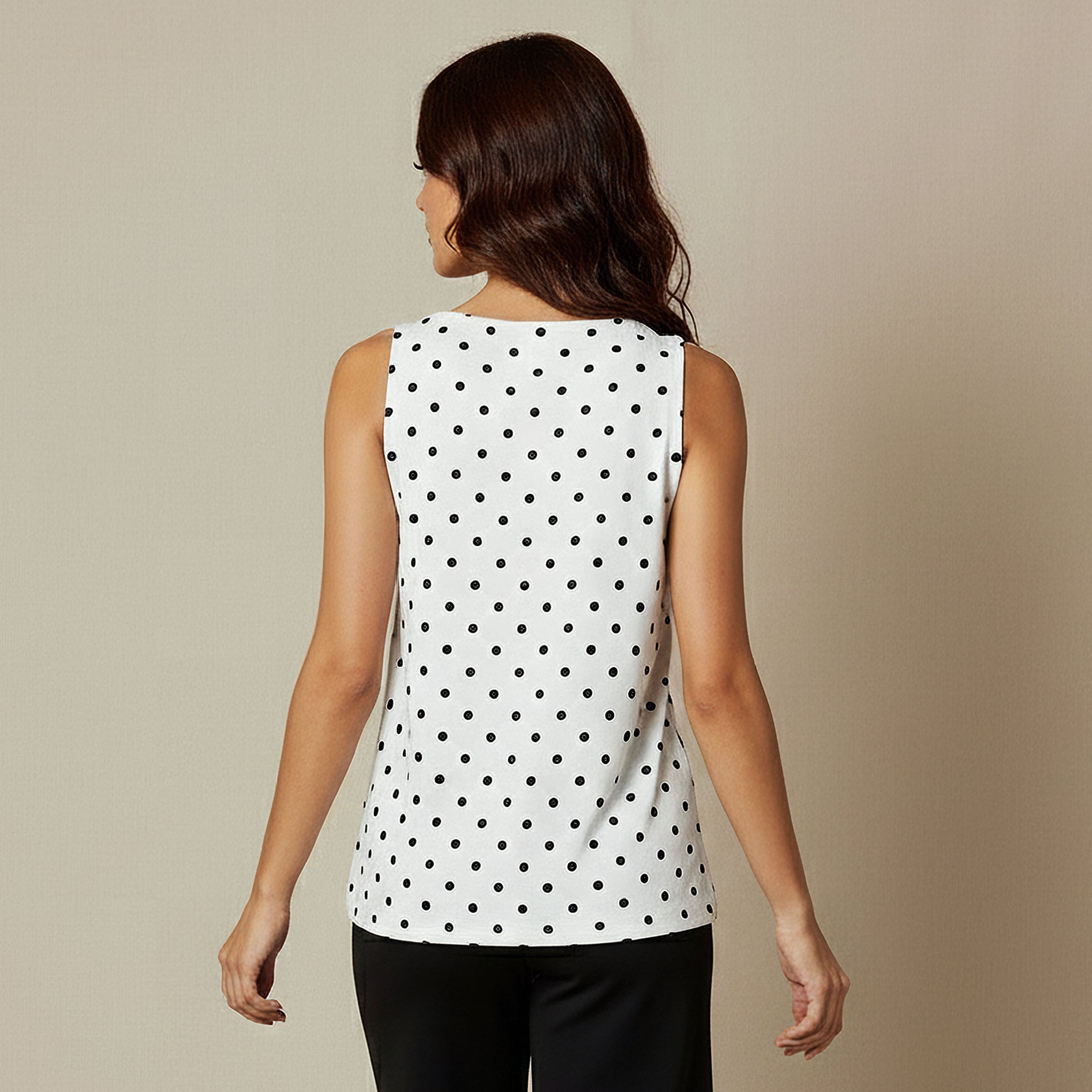Regular Fit Tank Top with Polka Dot Print-women-clothing-tshirts-image-3