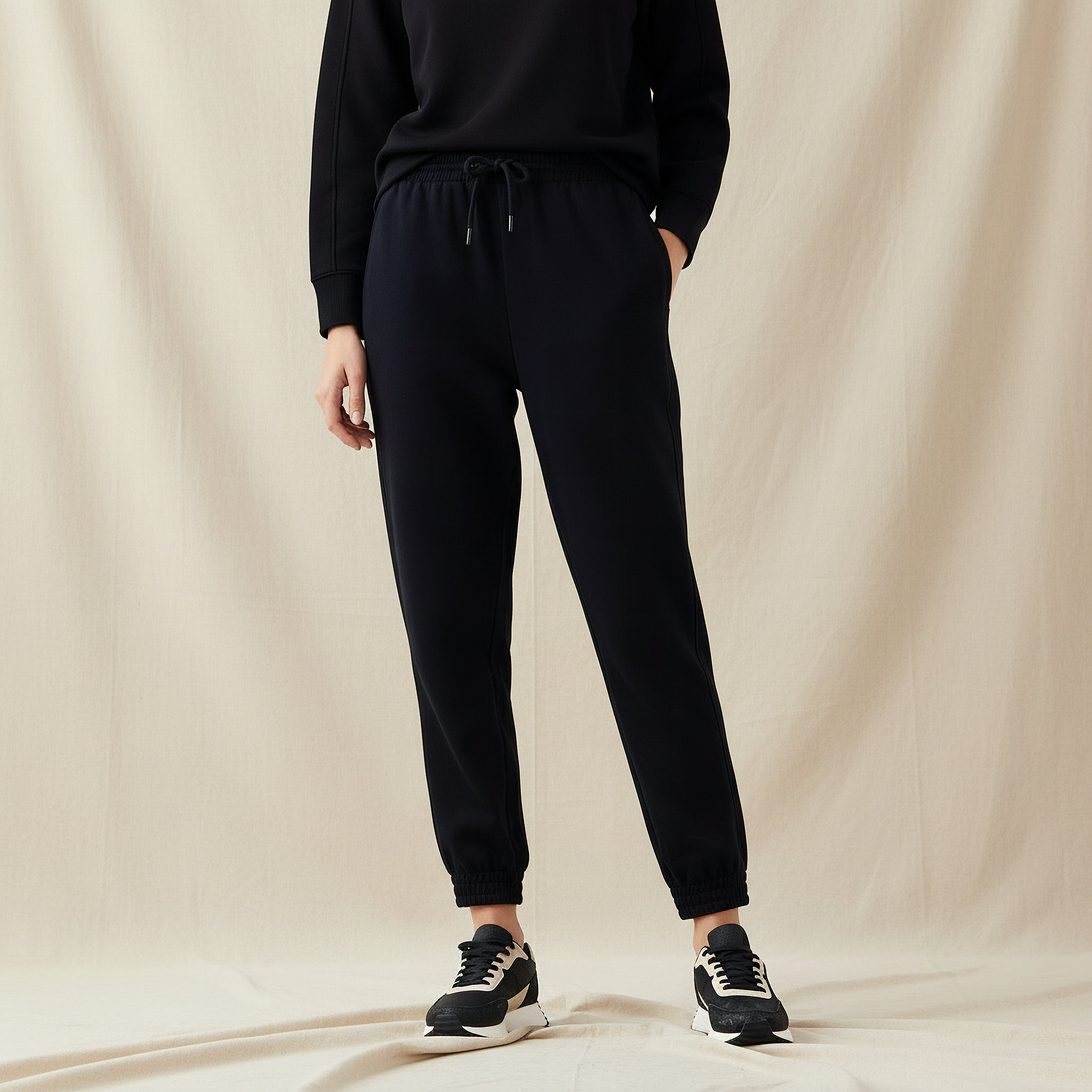 Regular Fit Flexi Waist Joggers Pockets-women-clothing-bottoms-joggers-image-1