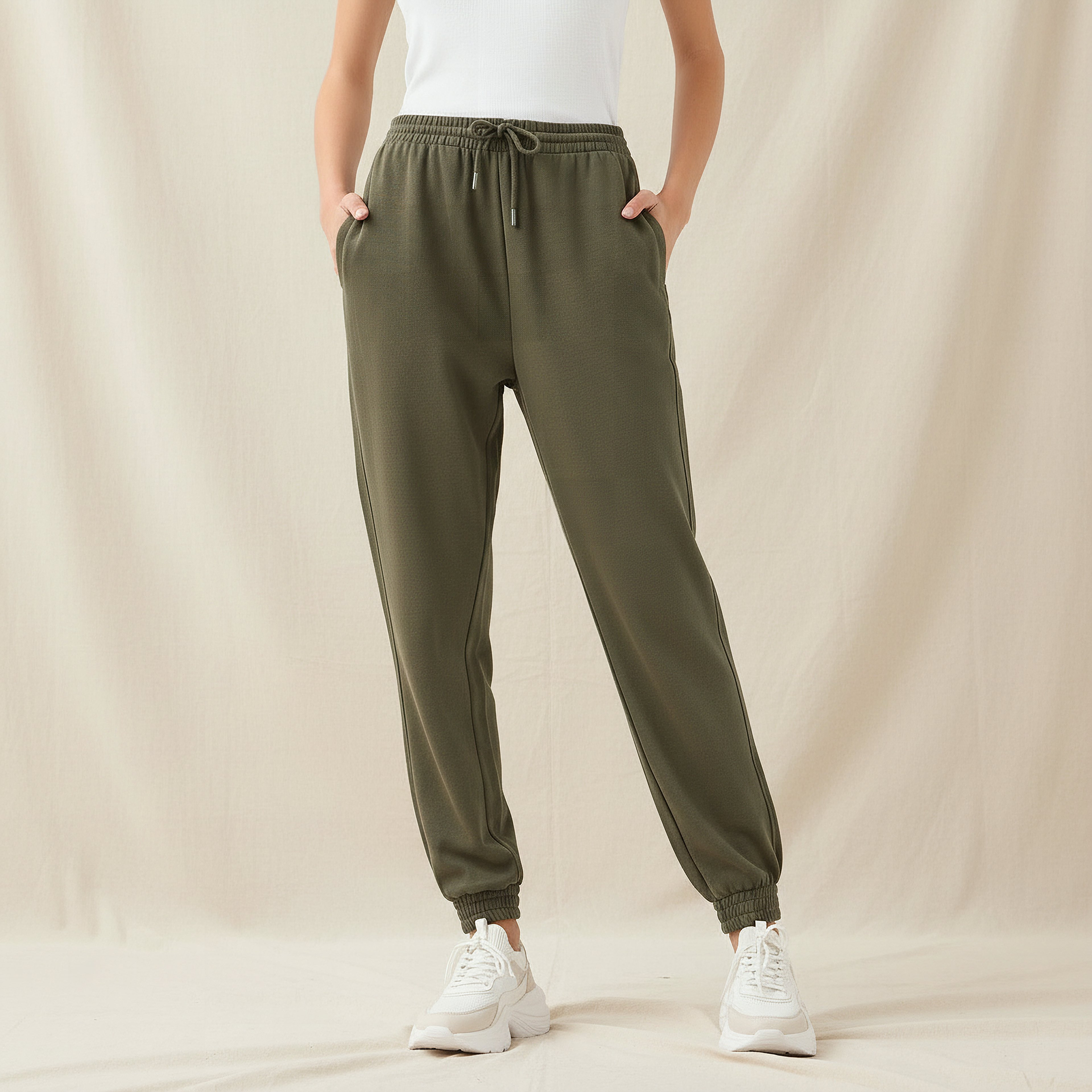 Regular Fit Flexi Waist Joggers with Pockets-women-clothing-bottoms-joggers-image-1