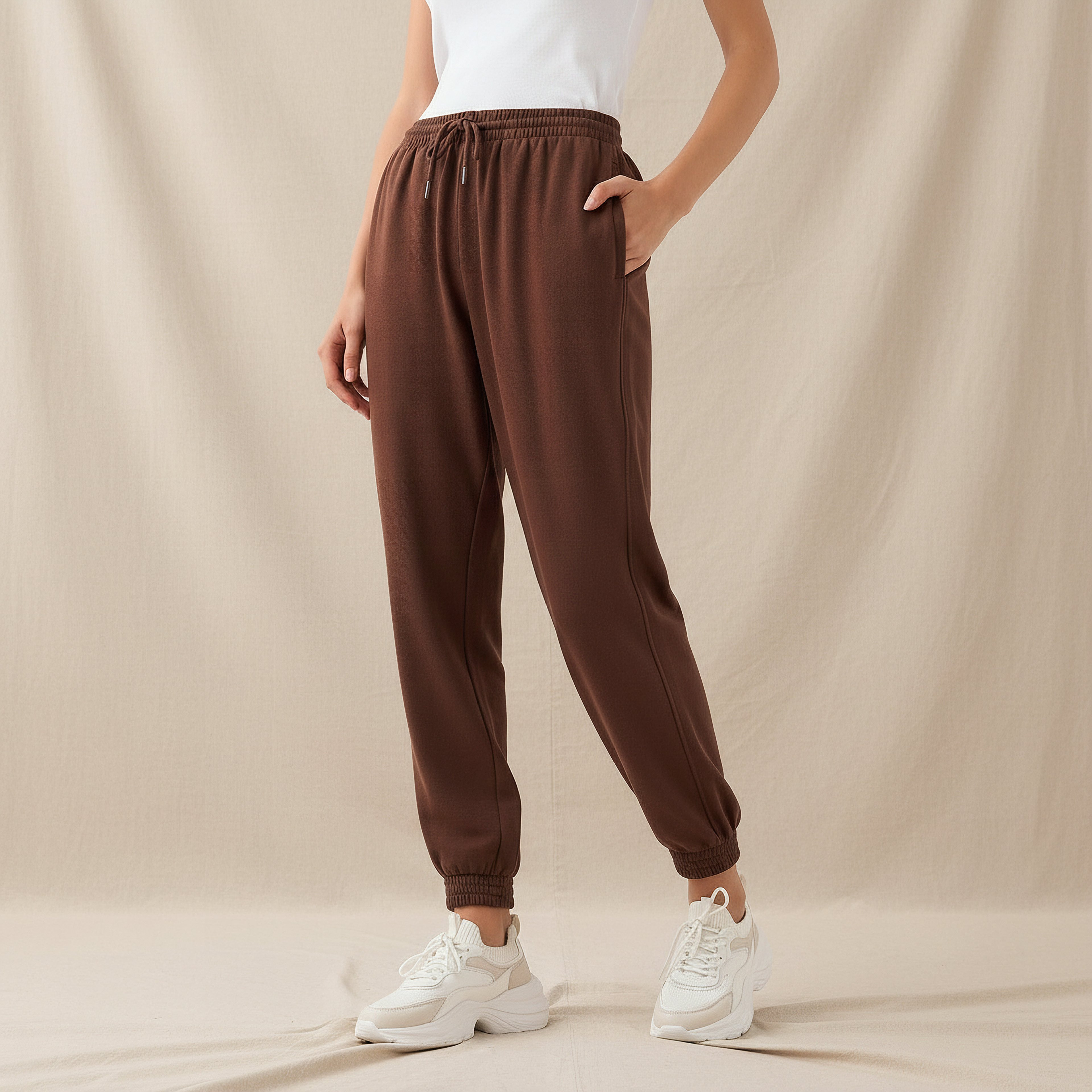 Regular Fit Flexi Waist Joggers with Pockets-women-clothing-bottoms-joggers-image-1