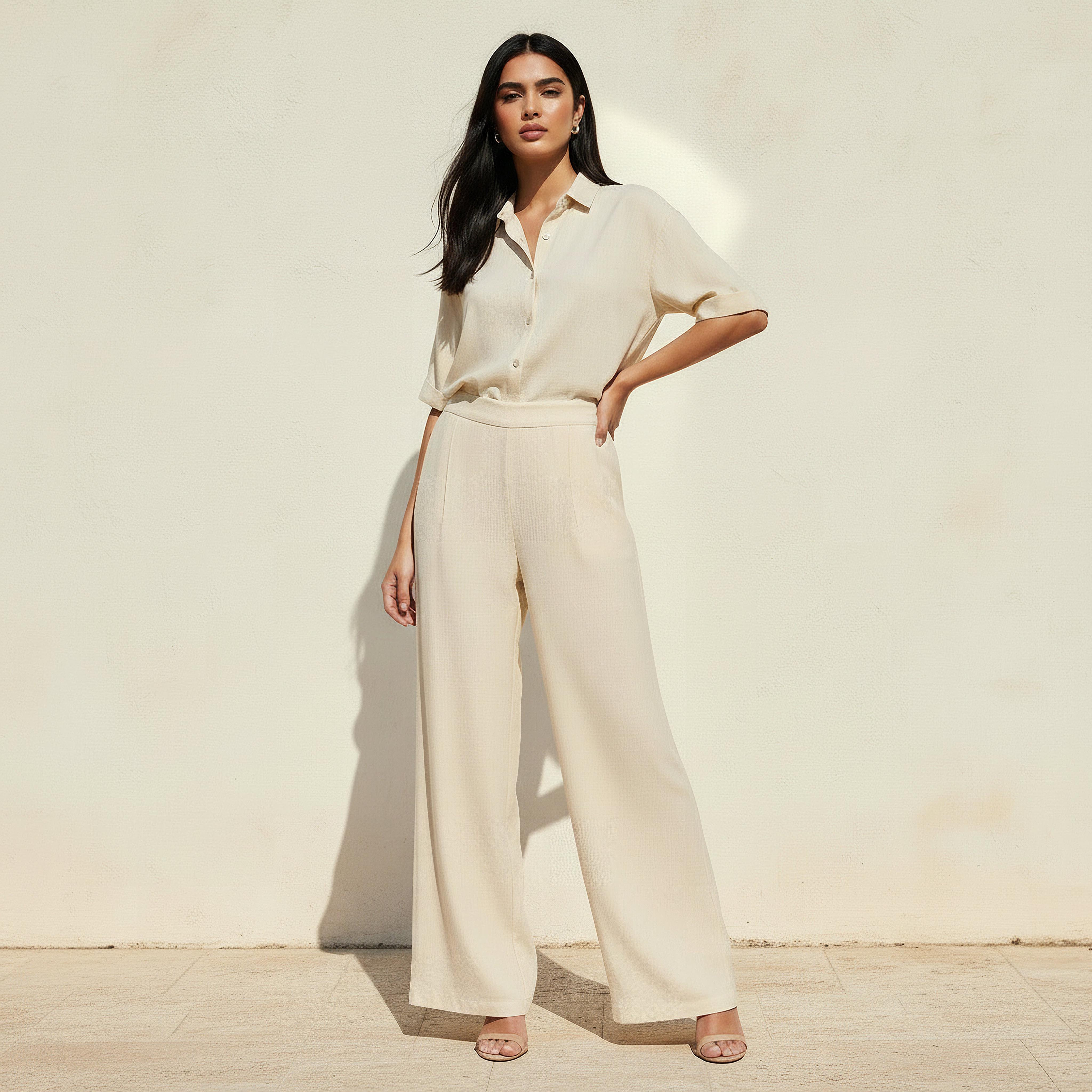 Wide Leg Flexi Waist Pintuck Detail Trousers-women-clothing-bottoms-trousers-image-3