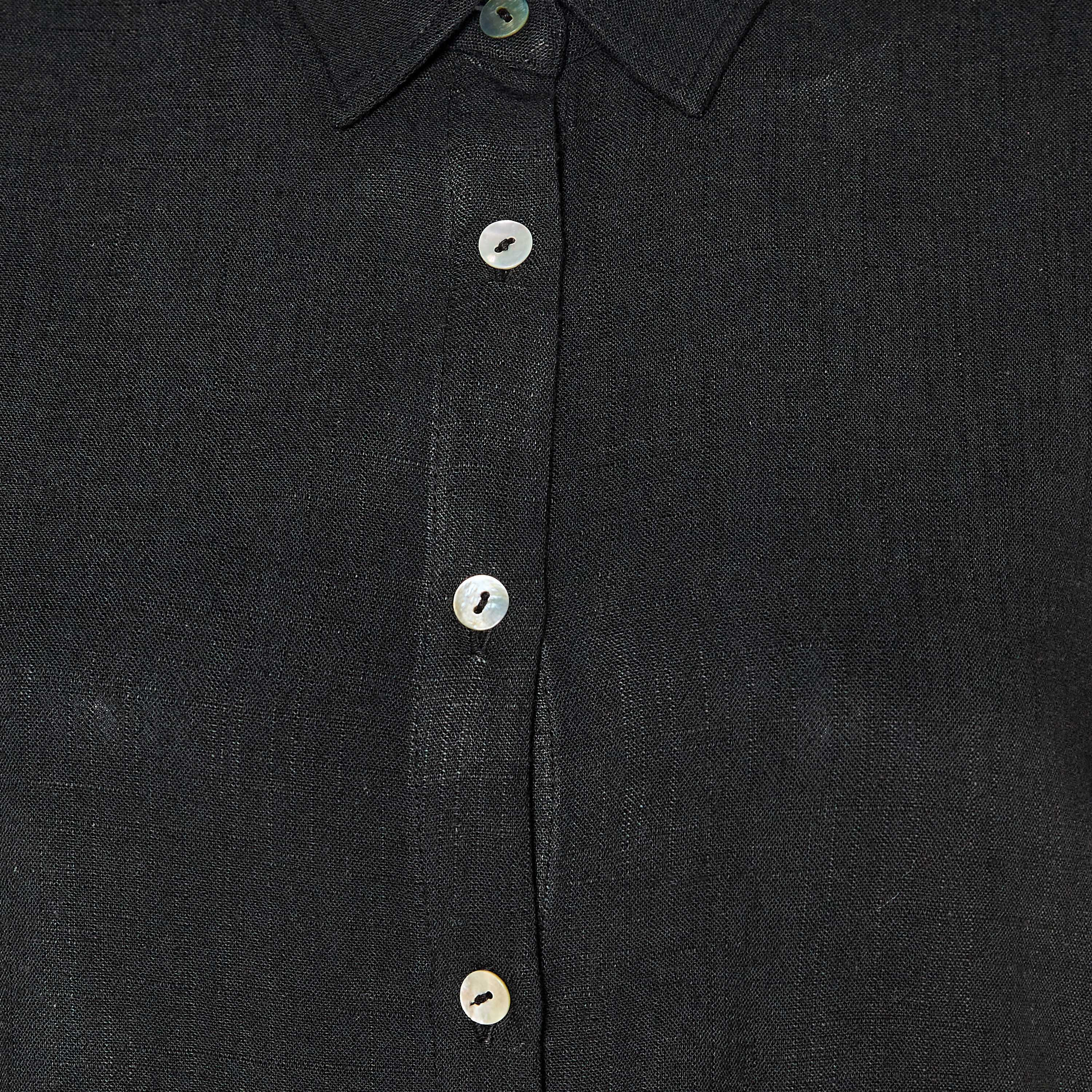 Linen Blend Shirt with Dropped Sleeves-women-clothing-shirtsandblouses-shirts-image-2