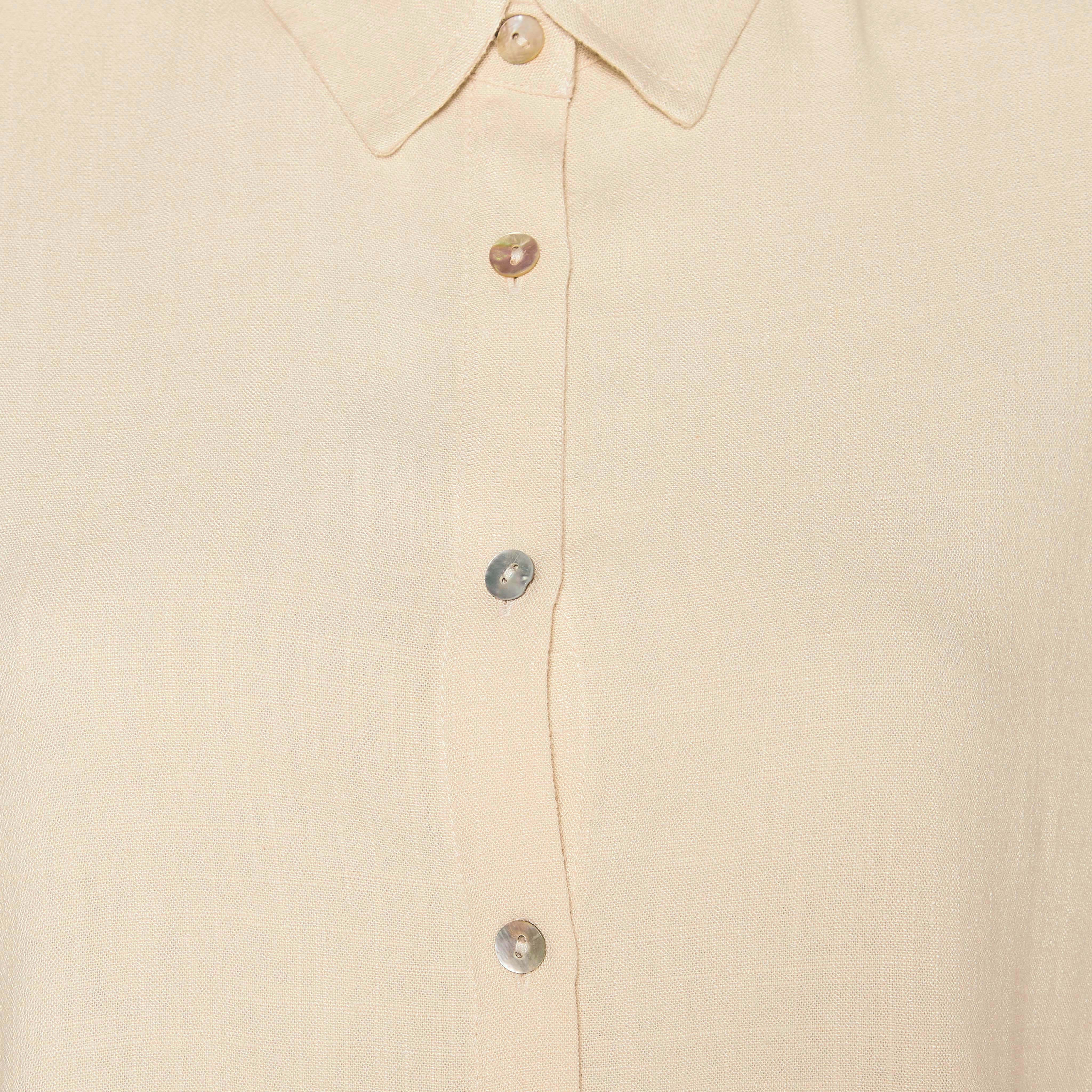 Linen Blend Shirt with Dropped Sleeves-women-clothing-shirtsandblouses-shirts-image-2