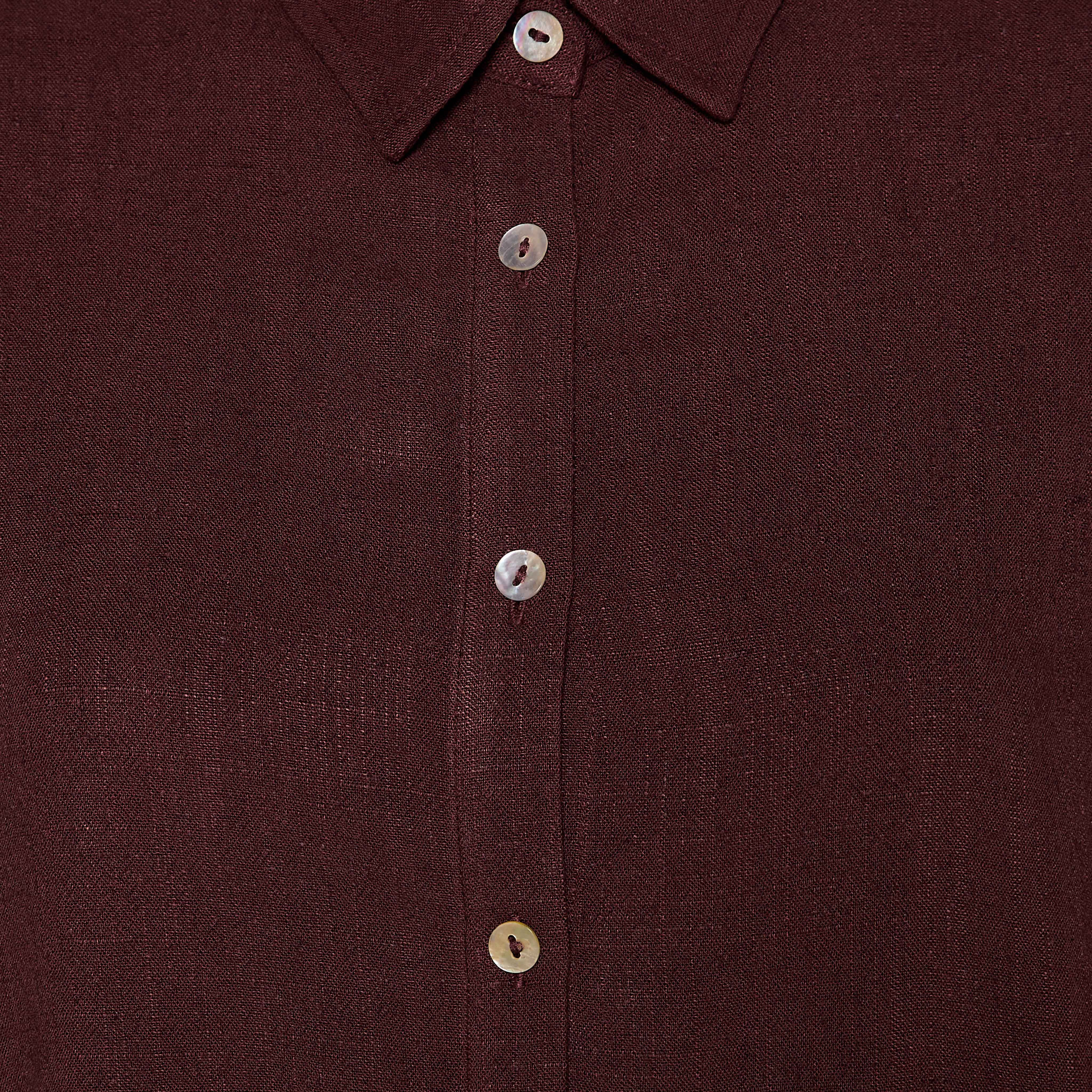 Linen Blend Shirt with Dropped Sleeves-women-clothing-shirtsandblouses-shirts-image-2