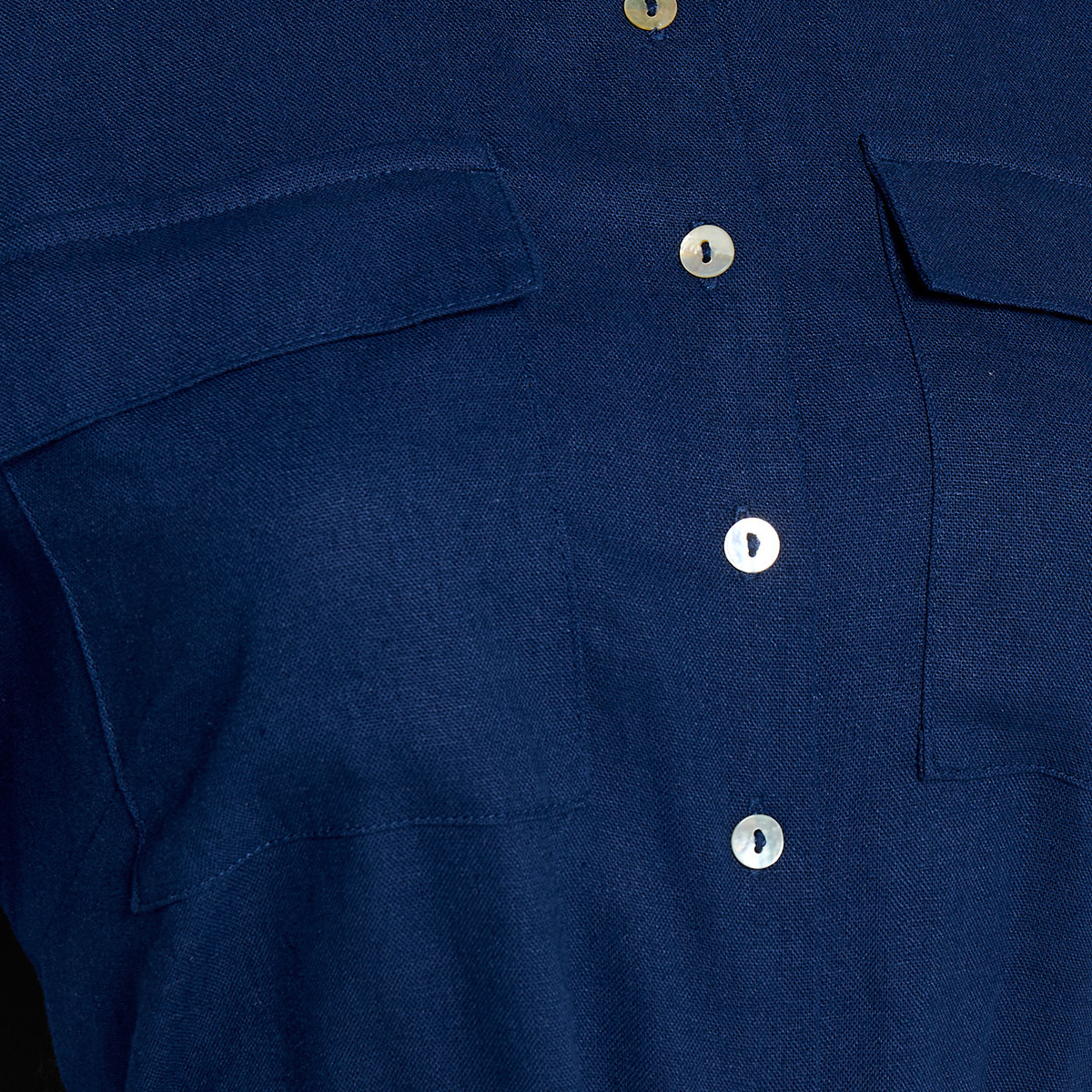 Midi Linen Blend Shirt Dress with Tie-Up Belt-women-clothing-dresses-image-2