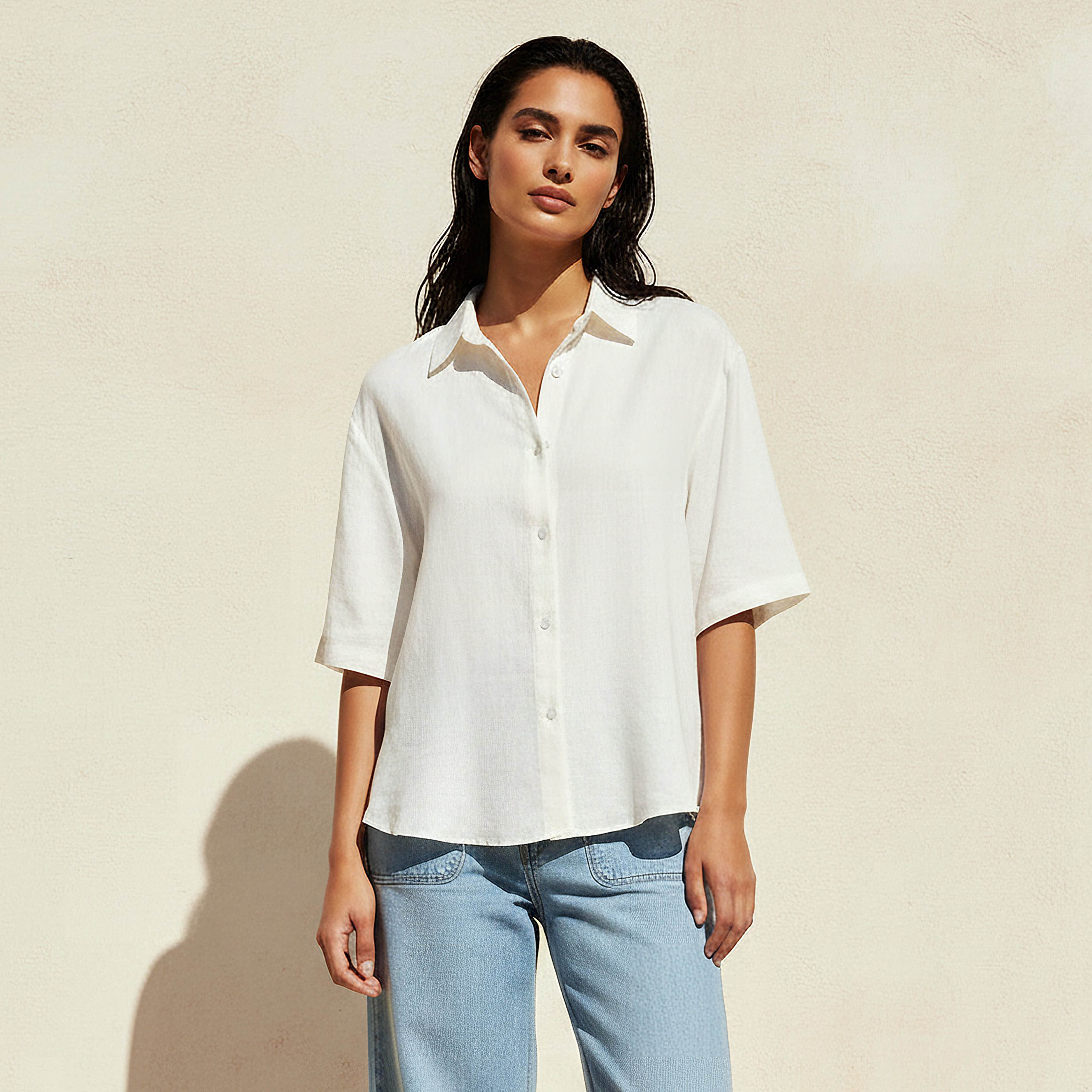 قميص من مزيج الكتان بأكمام قصيرة-women-clothing-shirtsandblouses-shirts-image-5