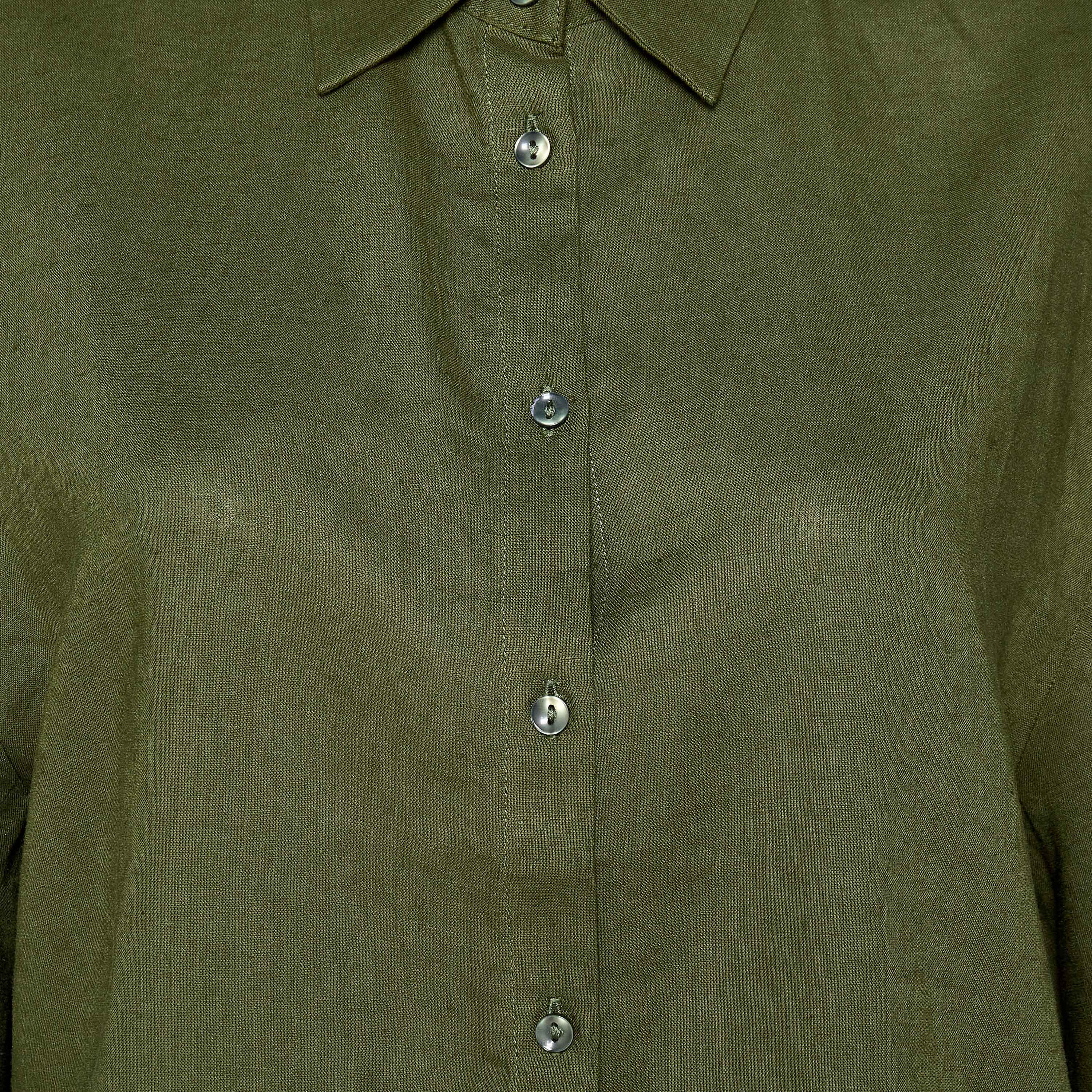 قميص من مزيج الكتان بأكمام قصيرة-women-clothing-shirtsandblouses-shirts-image-2
