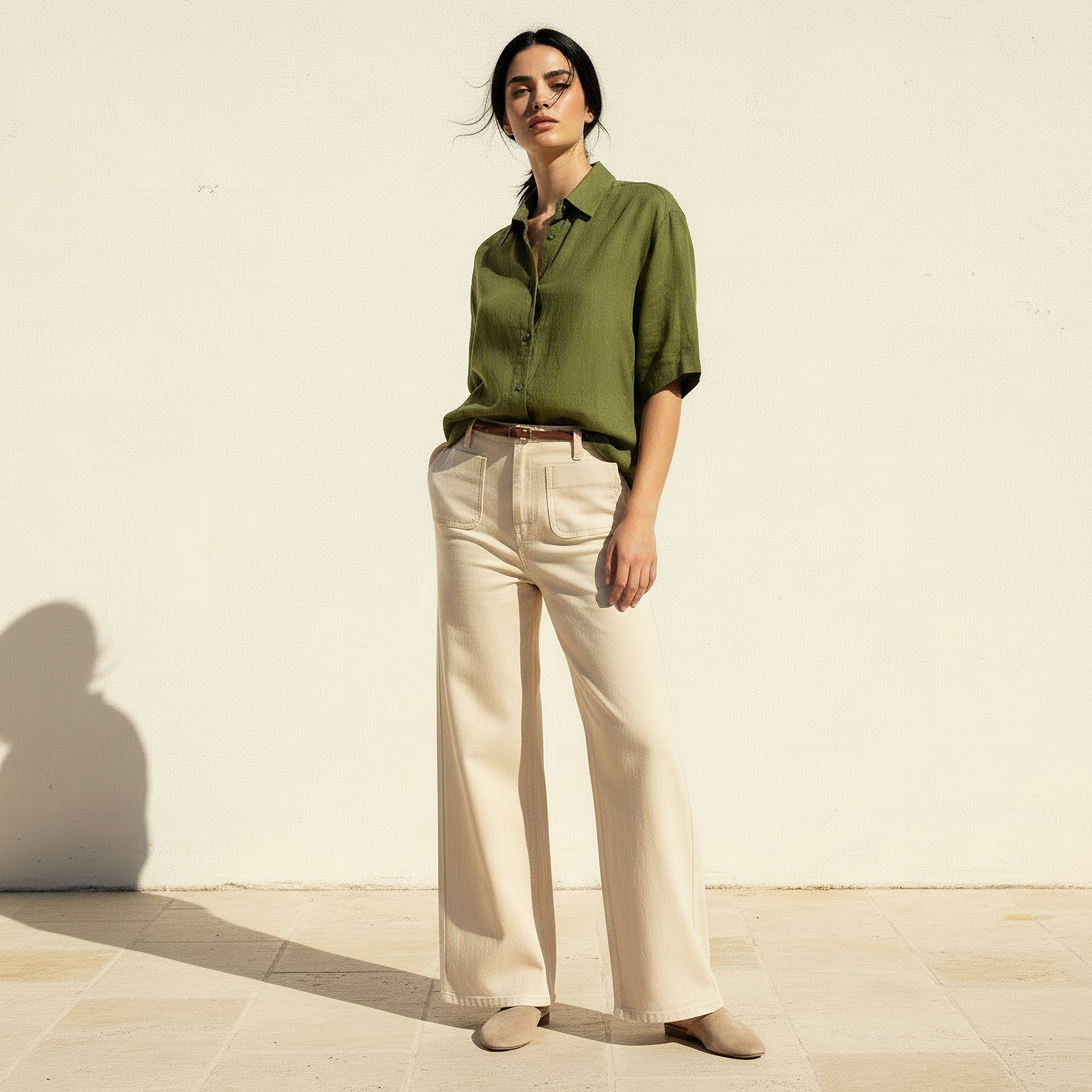 قميص من مزيج الكتان بأكمام قصيرة-women-clothing-shirtsandblouses-shirts-image-3