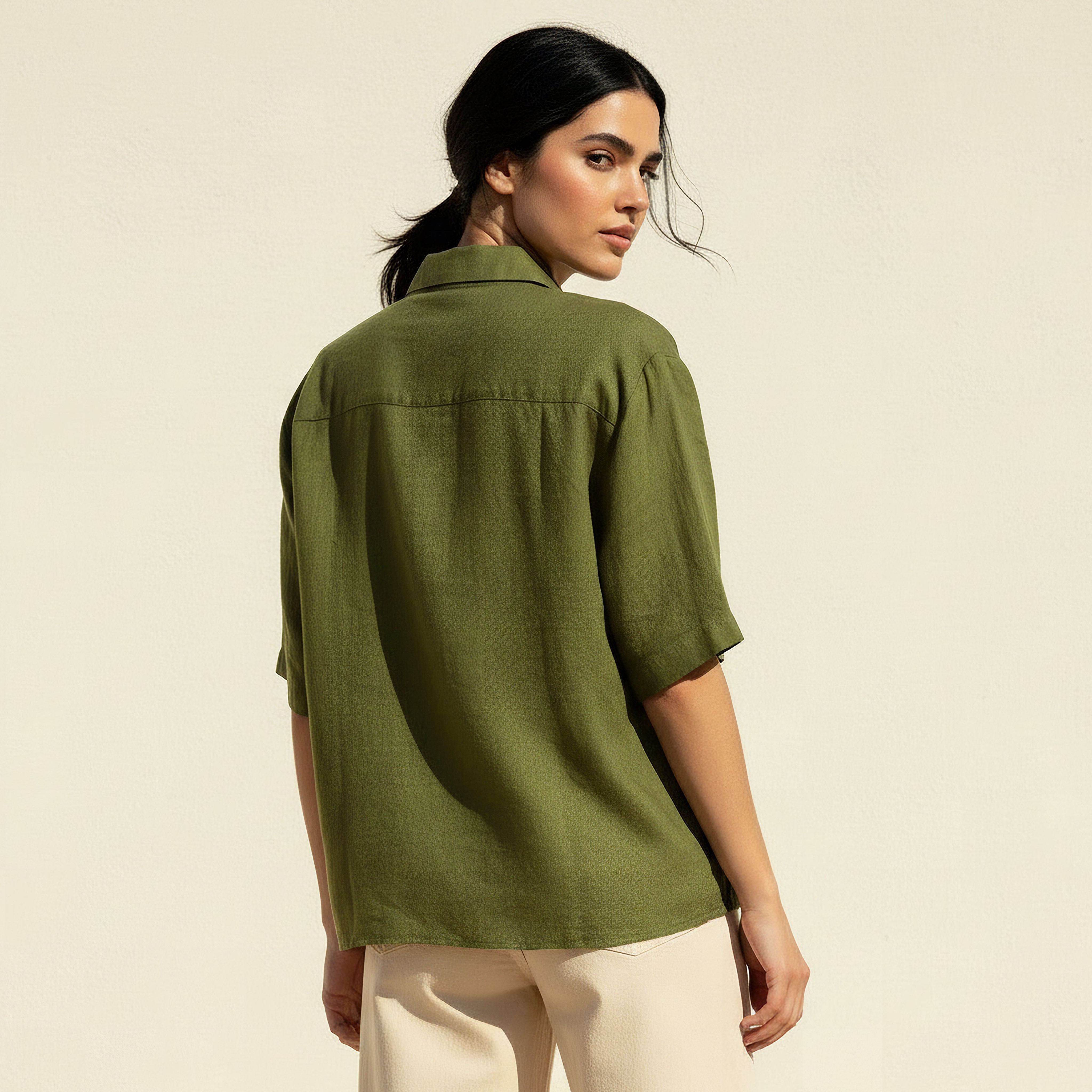 قميص من مزيج الكتان بأكمام قصيرة-women-clothing-shirtsandblouses-shirts-image-4