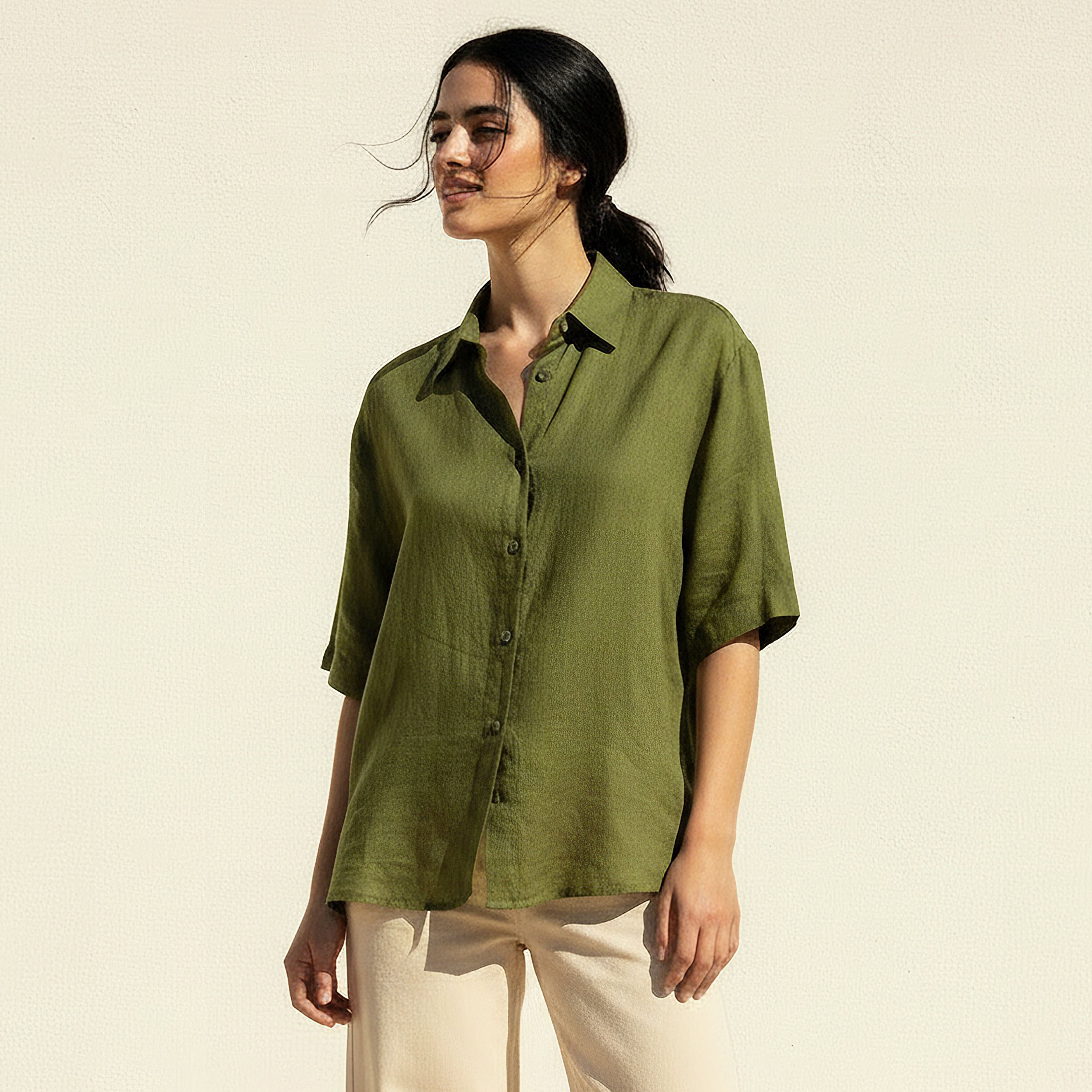 قميص من مزيج الكتان بأكمام قصيرة-women-clothing-shirtsandblouses-shirts-image-5