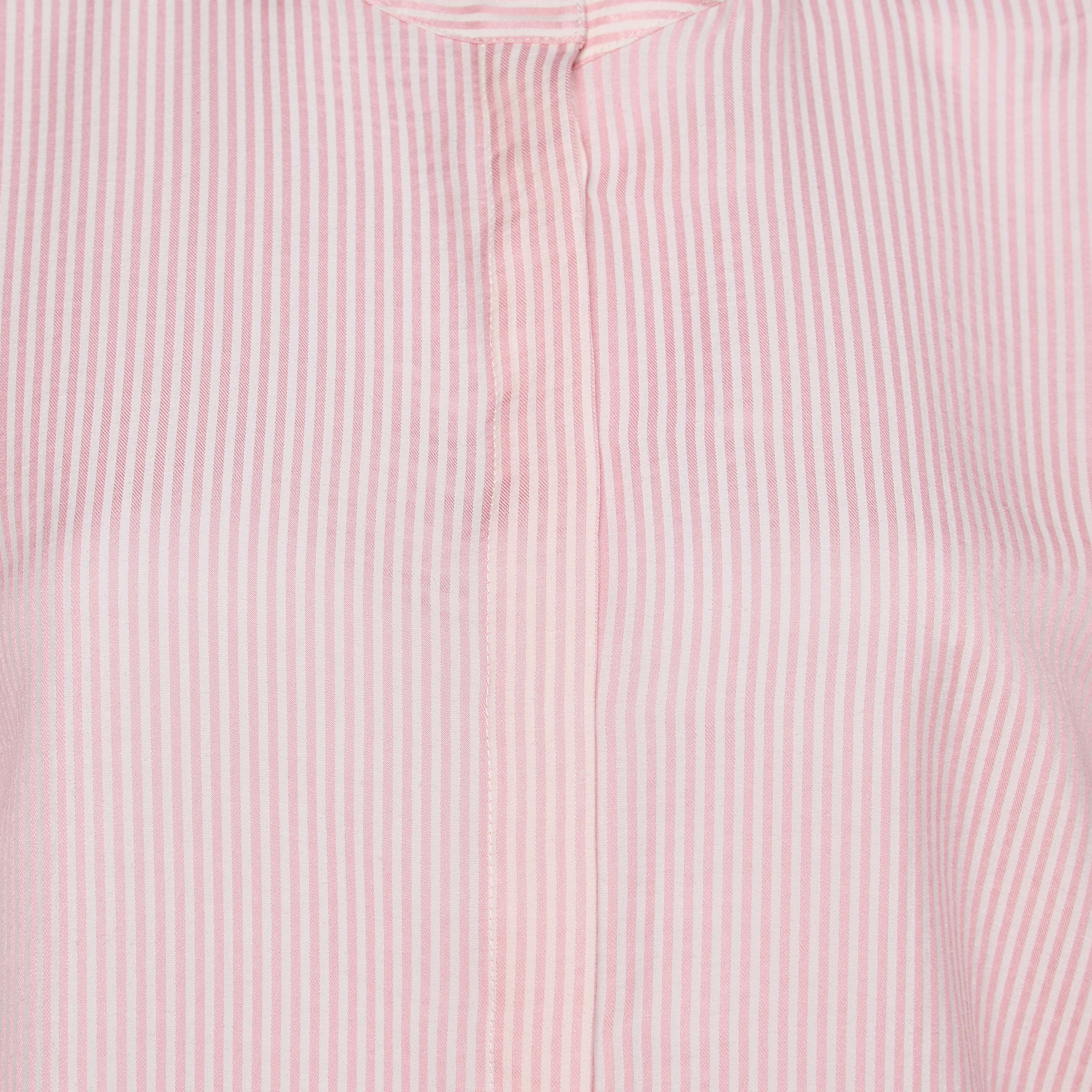 قميص مقلم بياقة ماندارين-women-clothing-shirtsandblouses-shirts-image-2