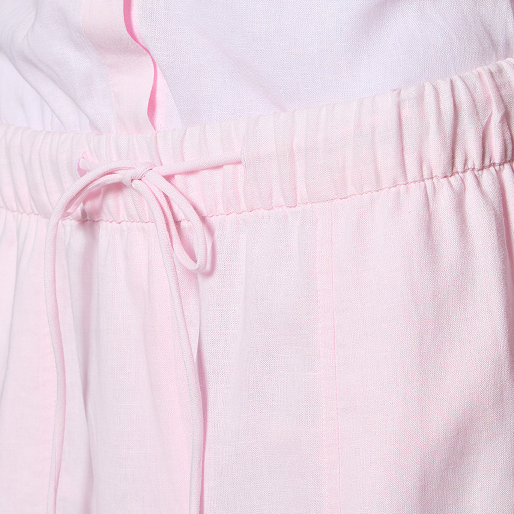 Wide Leg Flexi Waist Cut and Sew Linen Blend Pants-women-clothing-coordsets-image-2