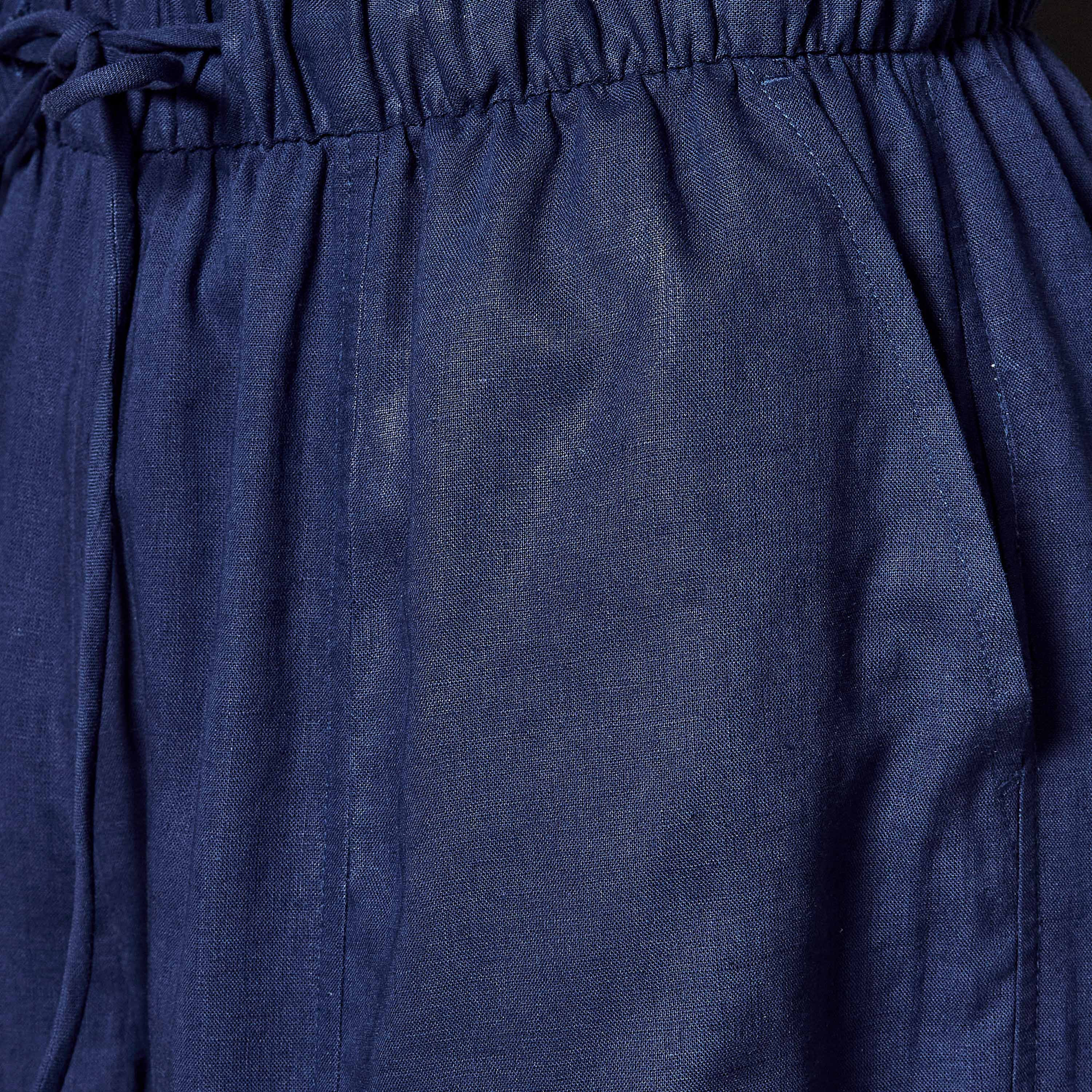 Wide Leg Flexi Waist Cut and Sew Linen Blend Pants-women-clothing-coordsets-image-2