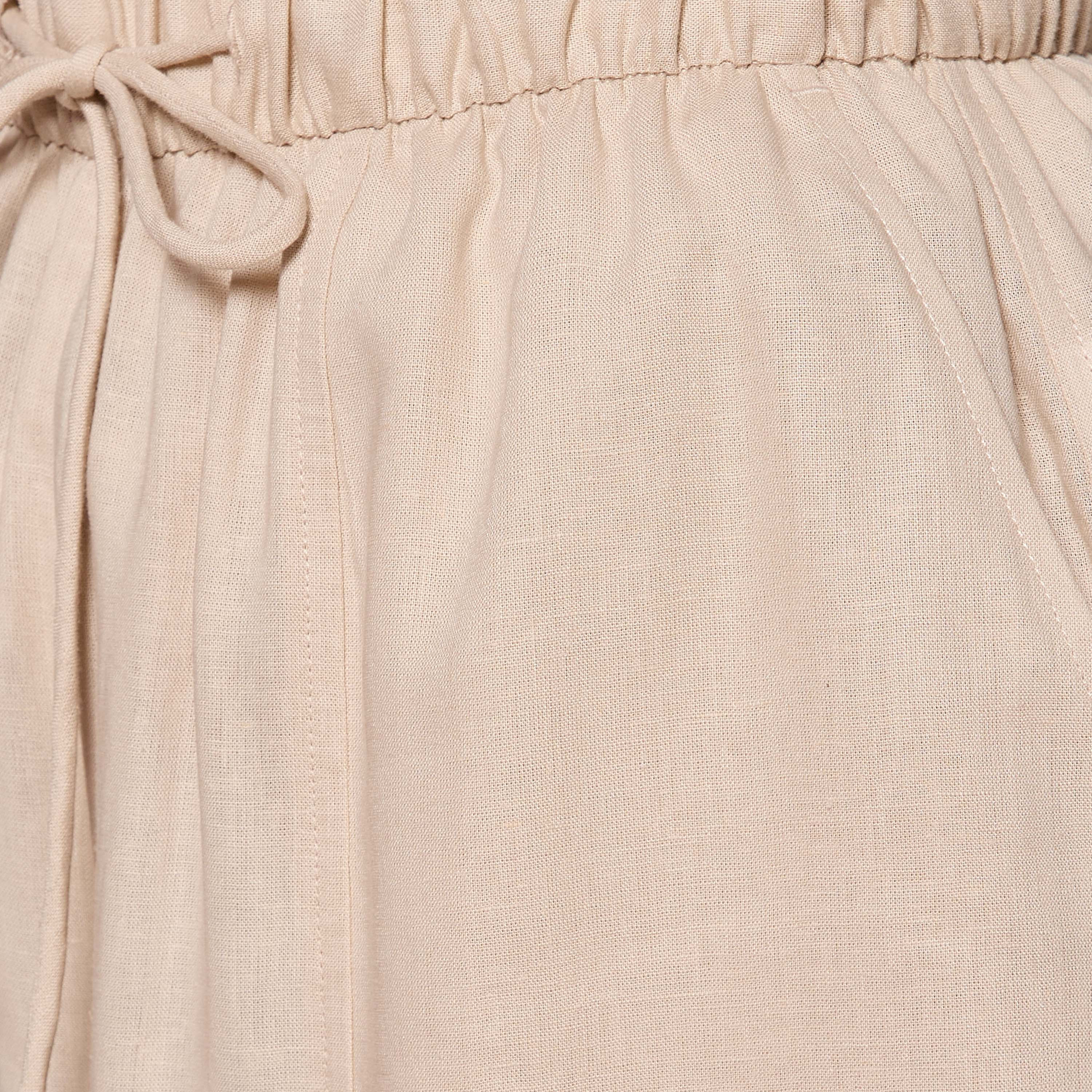 Wide Leg Flexi Waist Cut and Sew Linen Blend Pants-women-clothing-bottoms-trousers-image-2