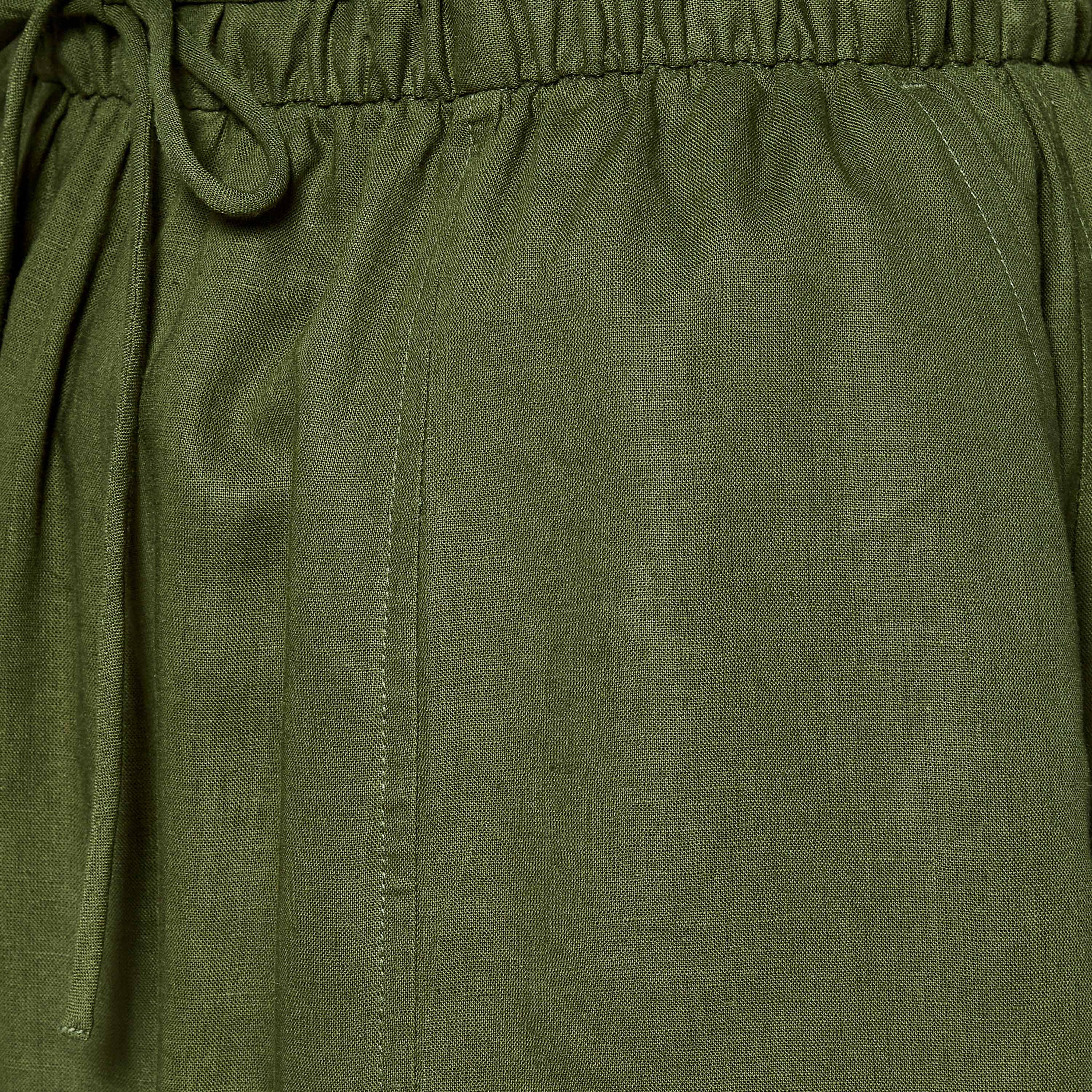 Wide Leg Flexi Waist Cut and Sew Linen Blend Pants-women-clothing-coordsets-image-2