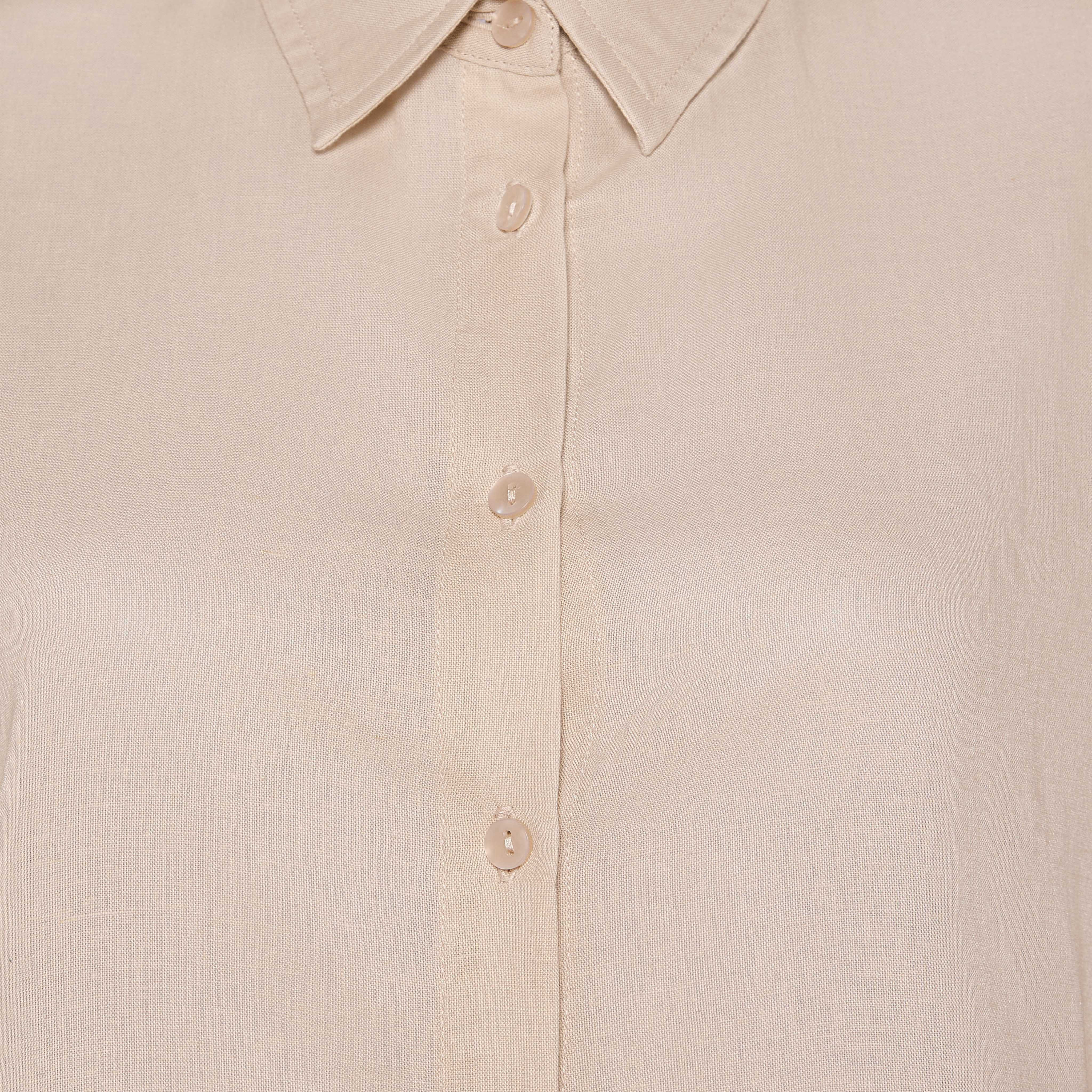 Oversized Linen Blend Shirt with Long Sleeves-women-clothing-shirtsandblouses-shirts-image-2
