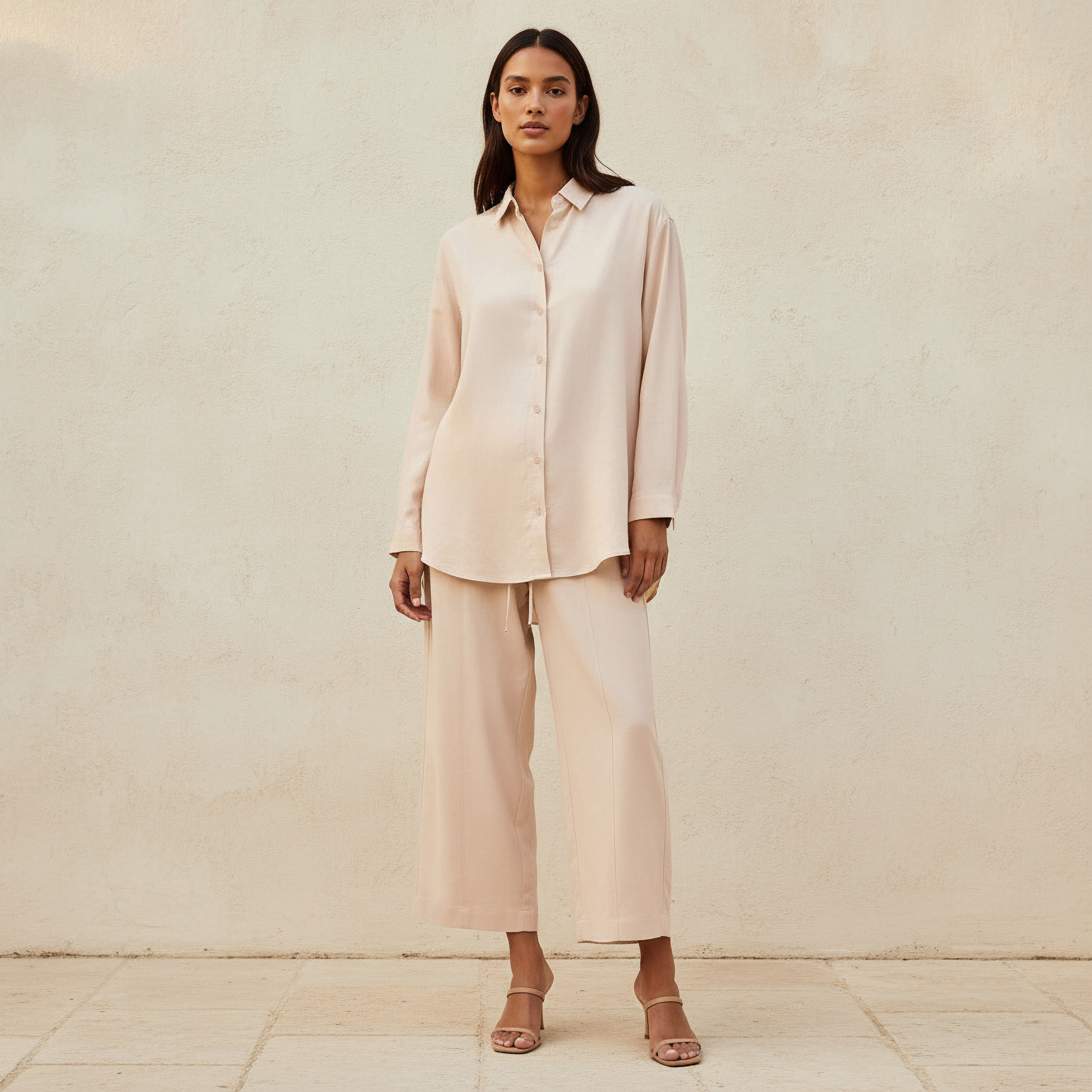 Oversized Linen Blend Shirt with Long Sleeves-women-clothing-shirtsandblouses-shirts-image-3