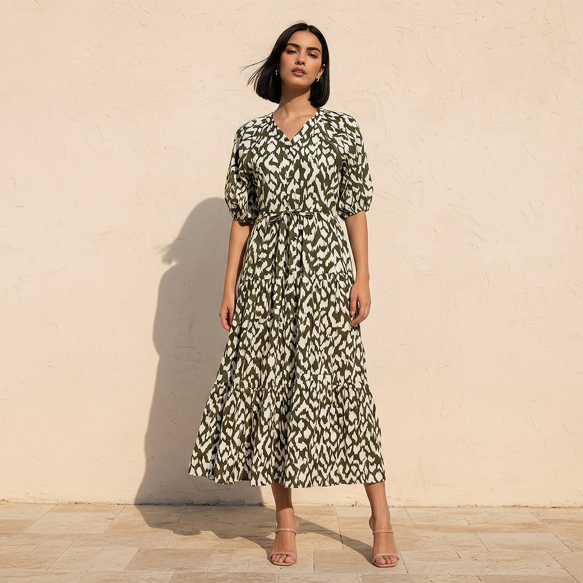 فستان قطن ماكسي متعدد الطبقات بتفاصيل دانتيل-women-clothing-dresses-image-1