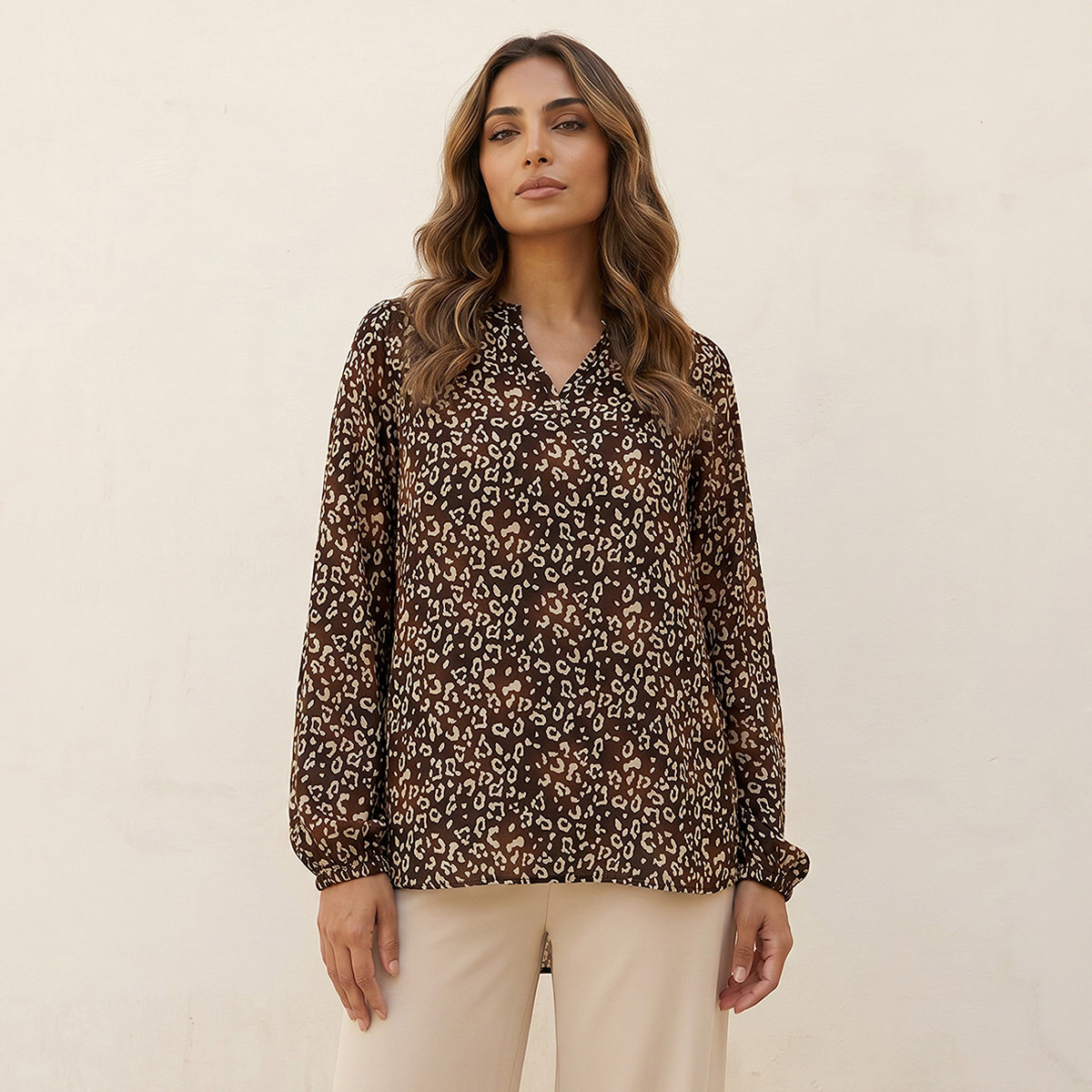 Viscose Top with Animal Print-women-clothing-shirtsandblouses-blouses-image-1
