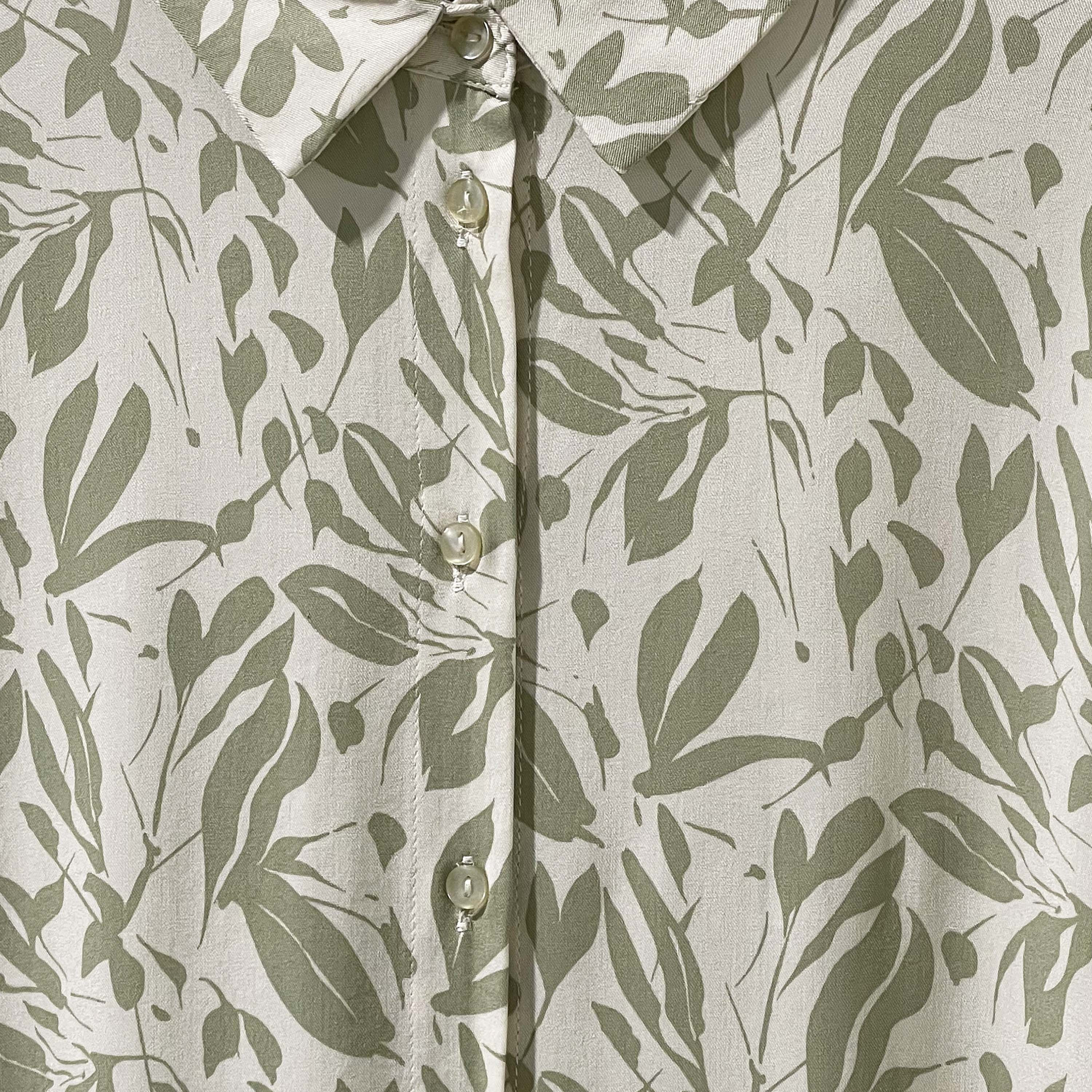 Viscose High-Low Hemline Shirt with Leaf Print-women-clothing-shirtsandblouses-shirts-image-2