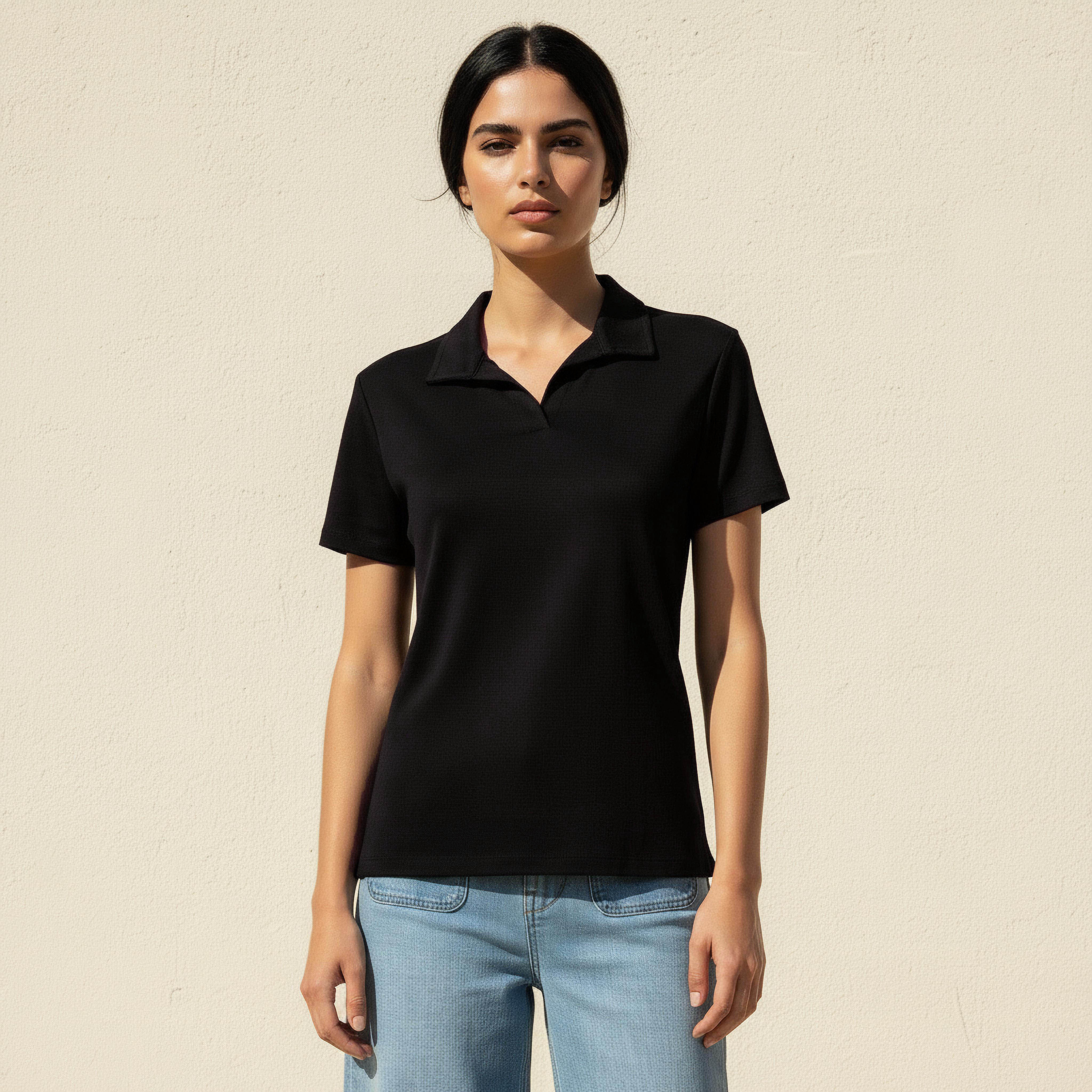 تيشيرت بياقة جوني-women-clothing-tshirts-image-1