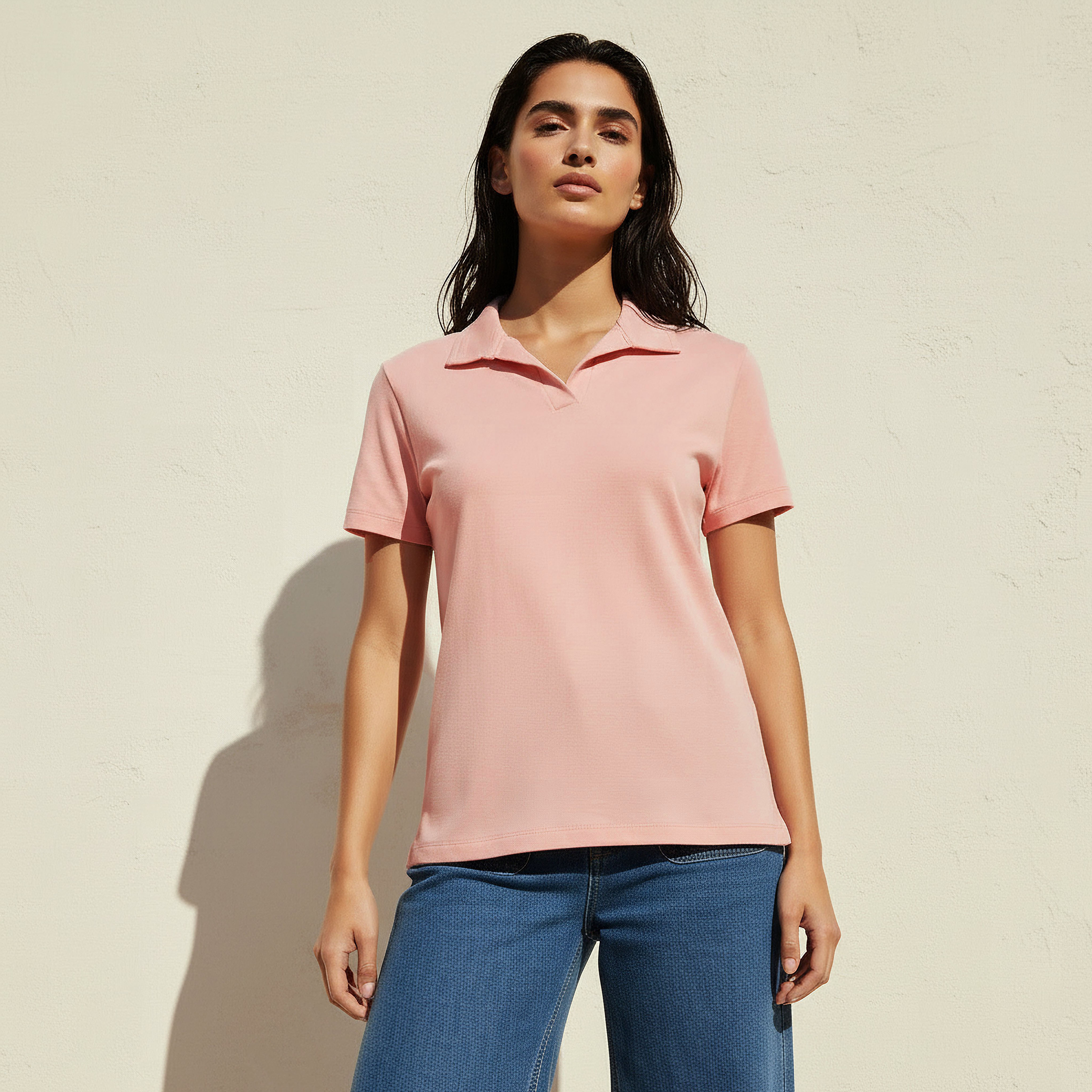 تيشيرت بياقة جوني-women-clothing-tshirts-image-1