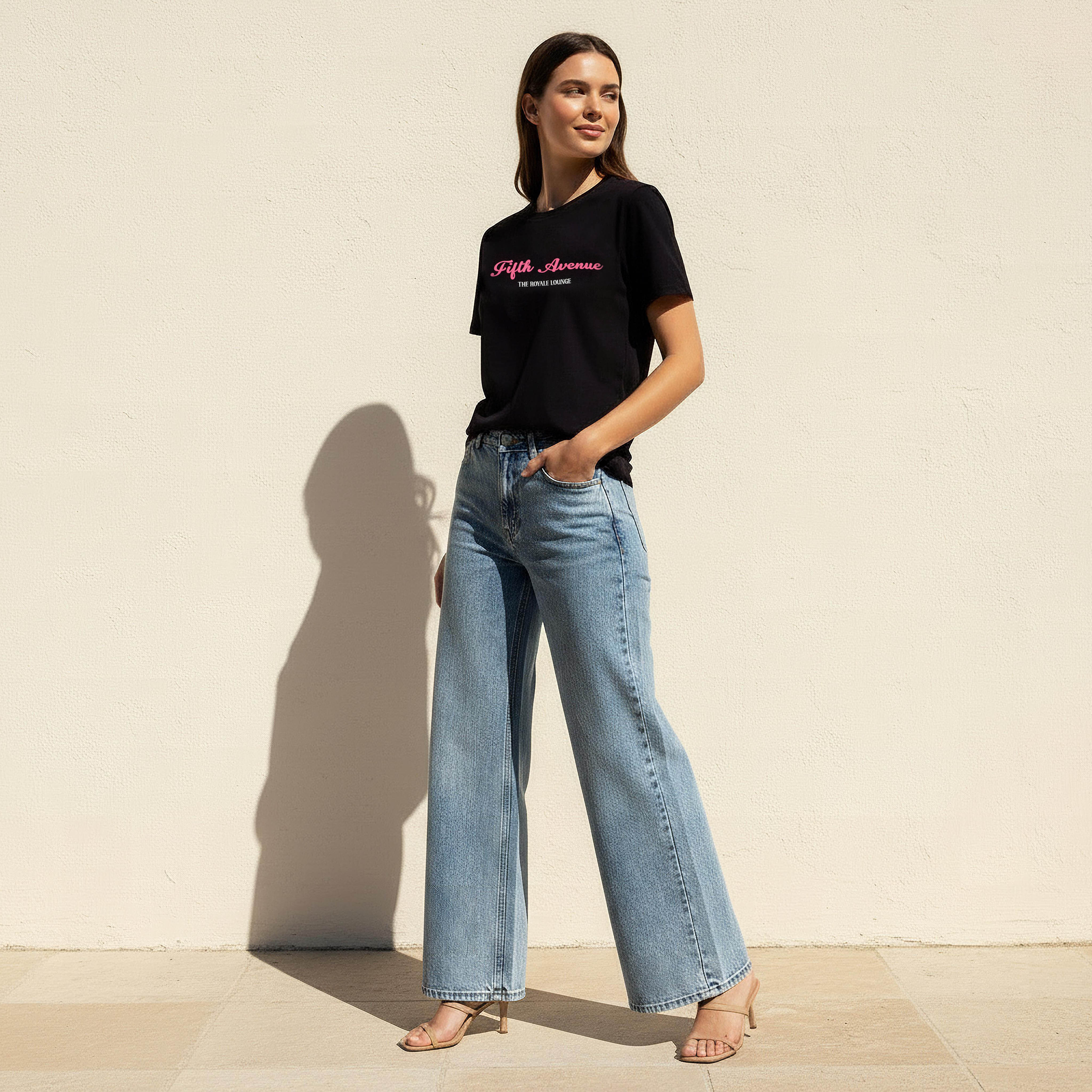 Cotton T-shirt with Typographic Print-women-clothing-tshirts-image-3