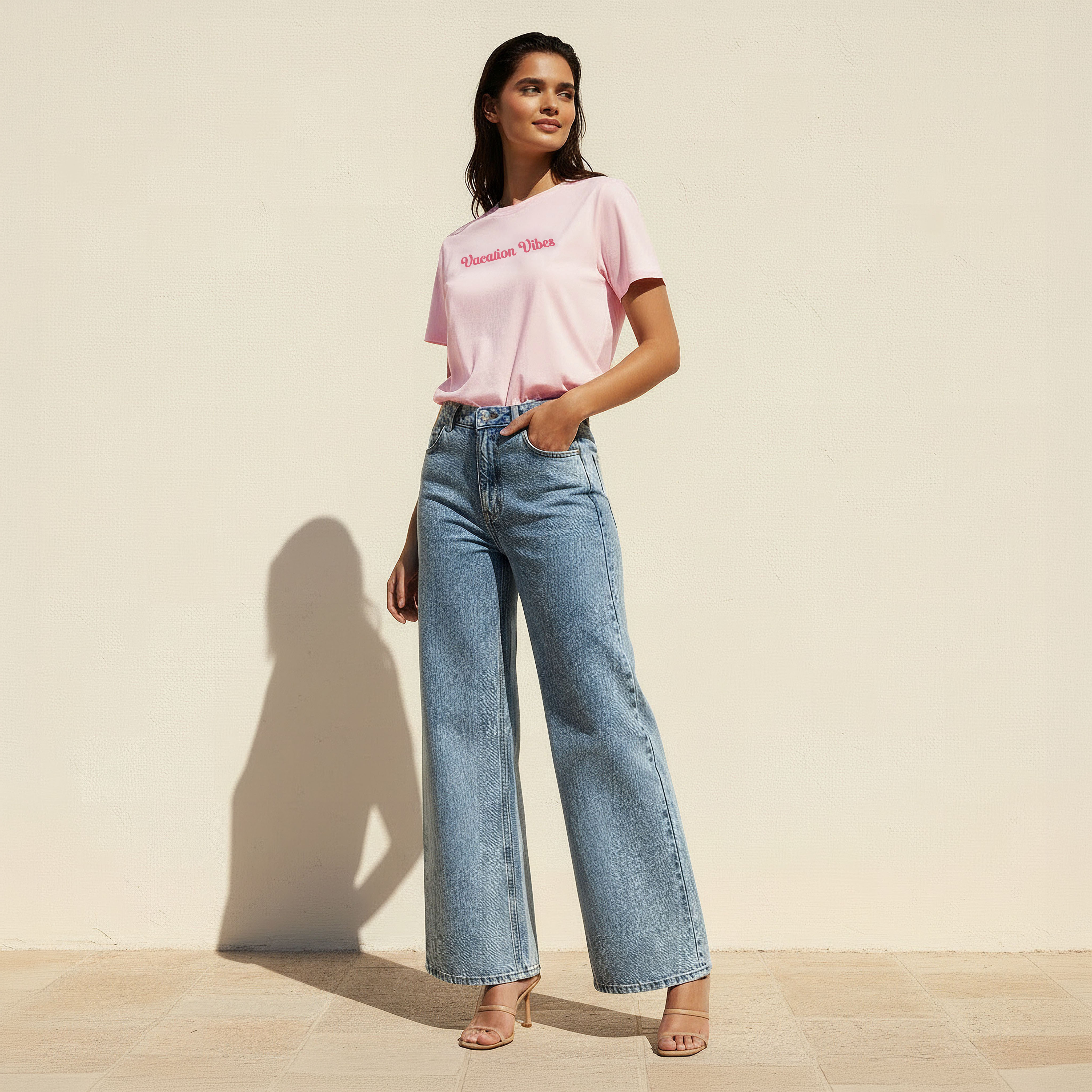Cotton T-shirt with Slogan Print-women-clothing-tshirts-image-3