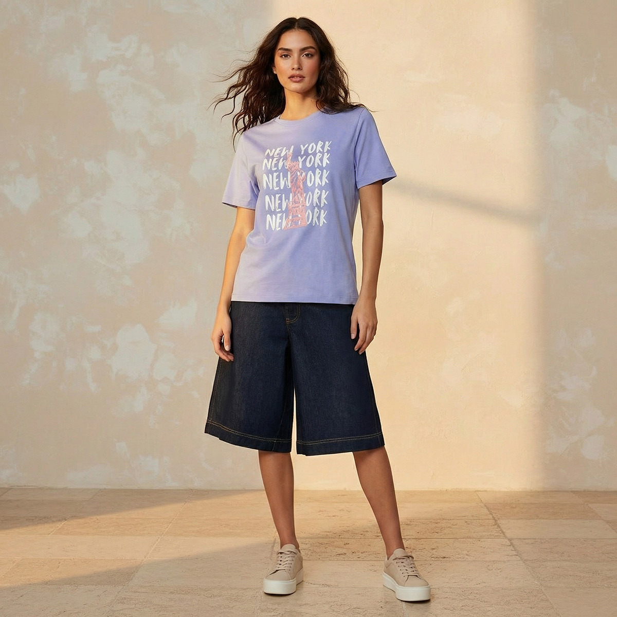 تيشيرت قطن بطبعات نيويورك-women-clothing-tshirts-image-3