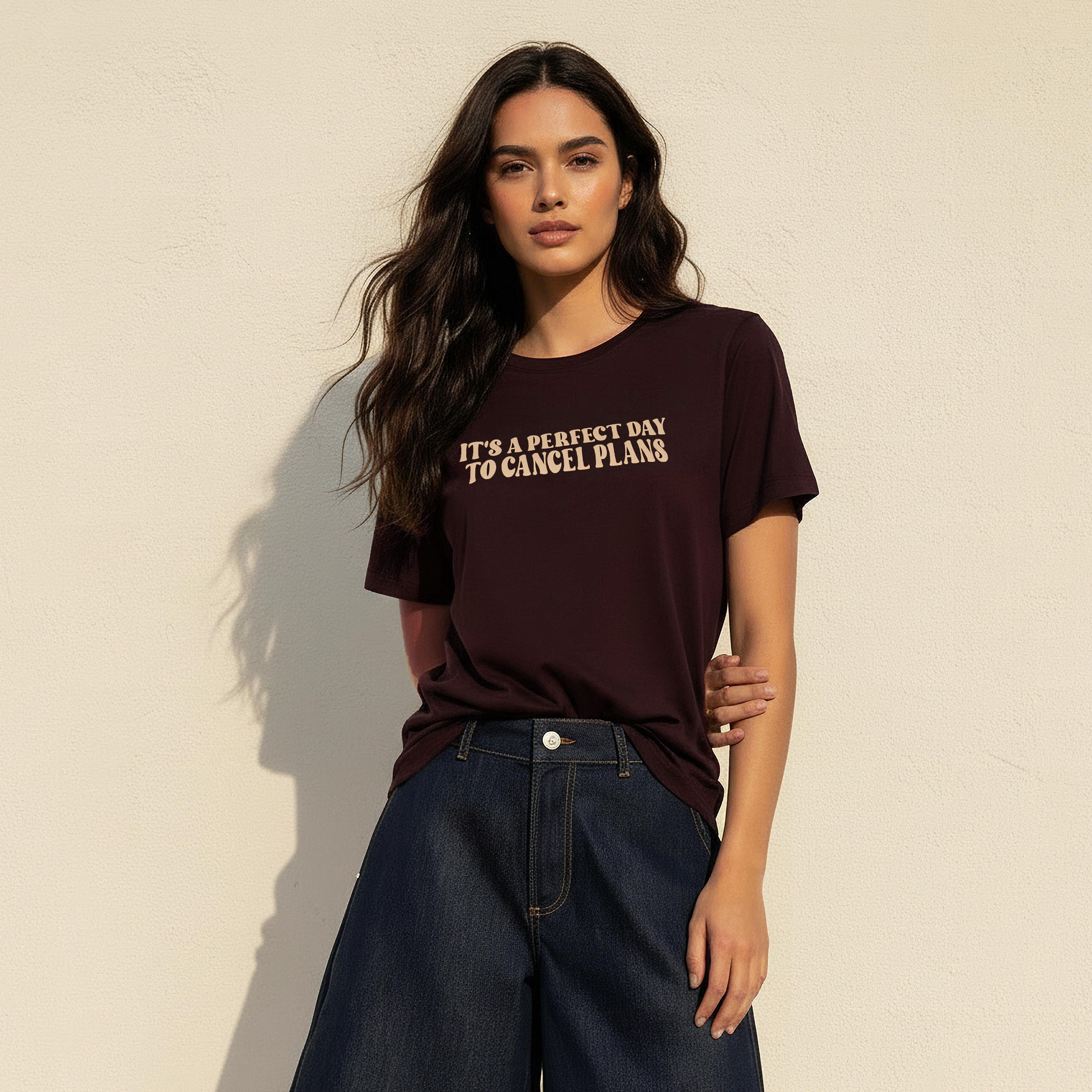 Cotton T-shirt with Slogan Print-women-clothing-tshirts-image-1