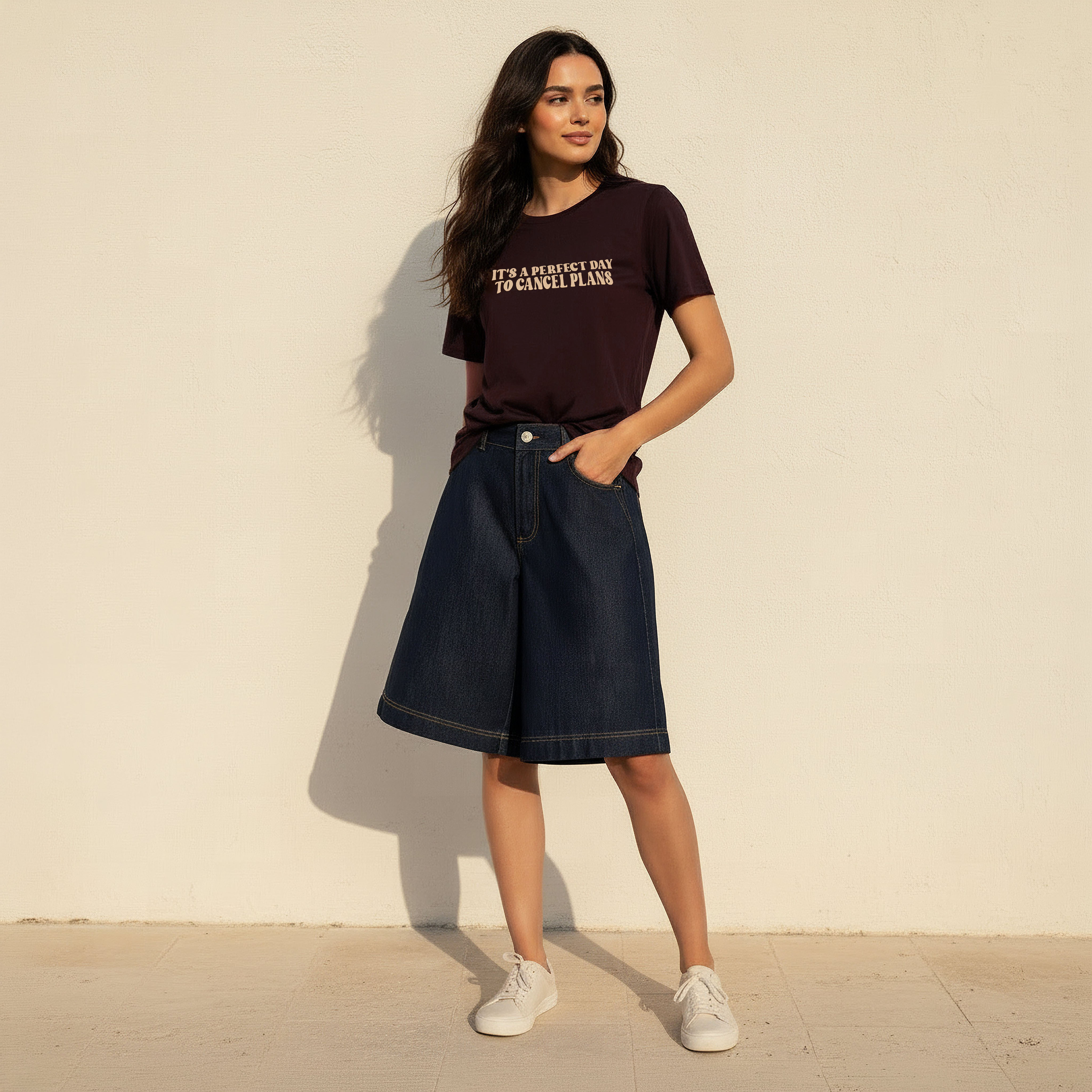 Cotton T-shirt with Slogan Print-women-clothing-tshirts-image-3