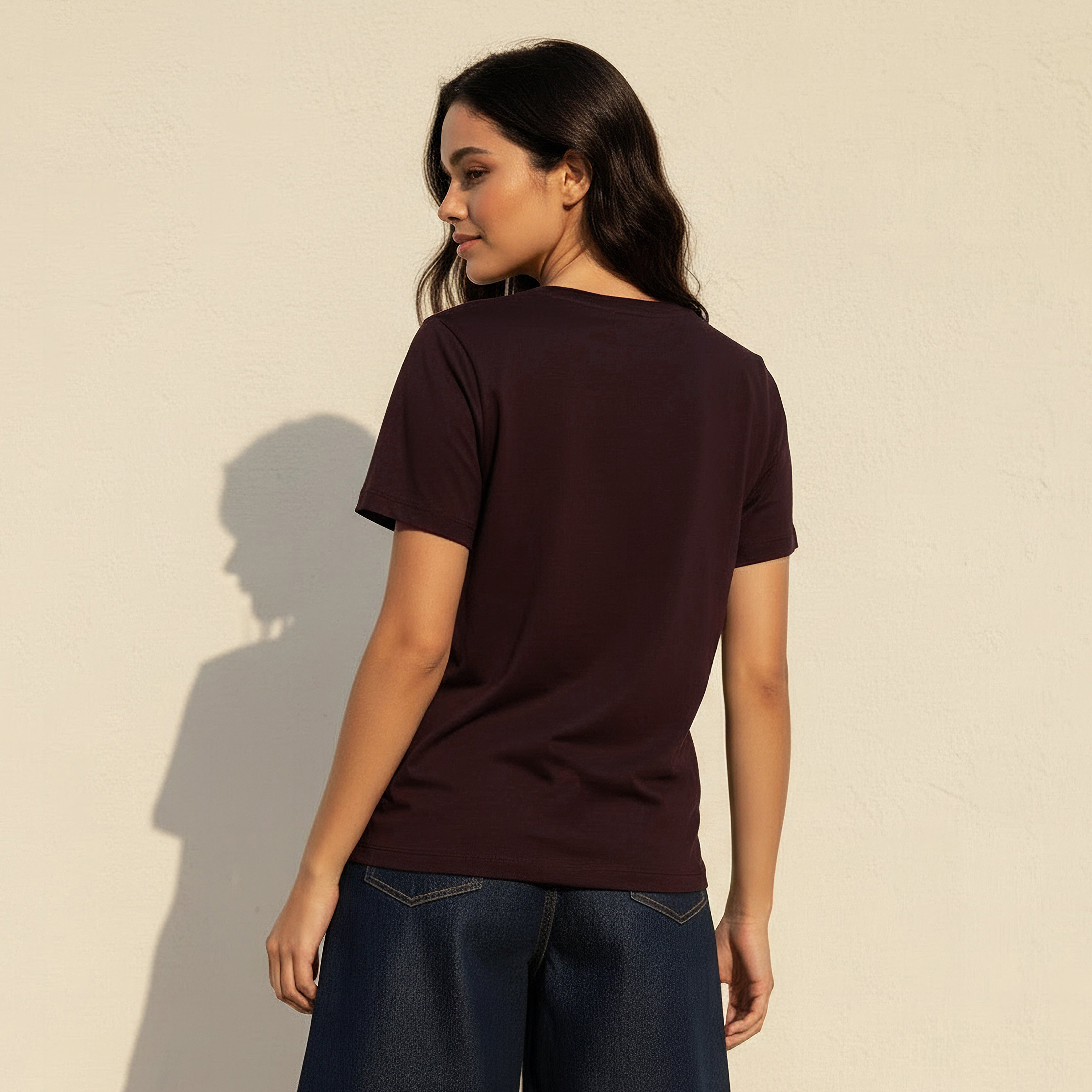 Cotton T-shirt with Slogan Print-women-clothing-tshirts-image-4