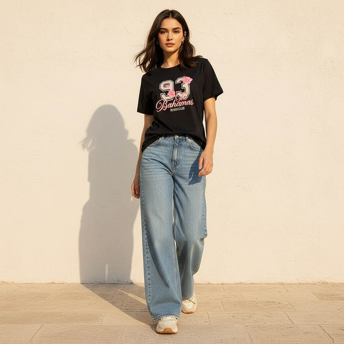 Cotton T-shirt with Varsity Print-women-clothing-tshirts-image-3