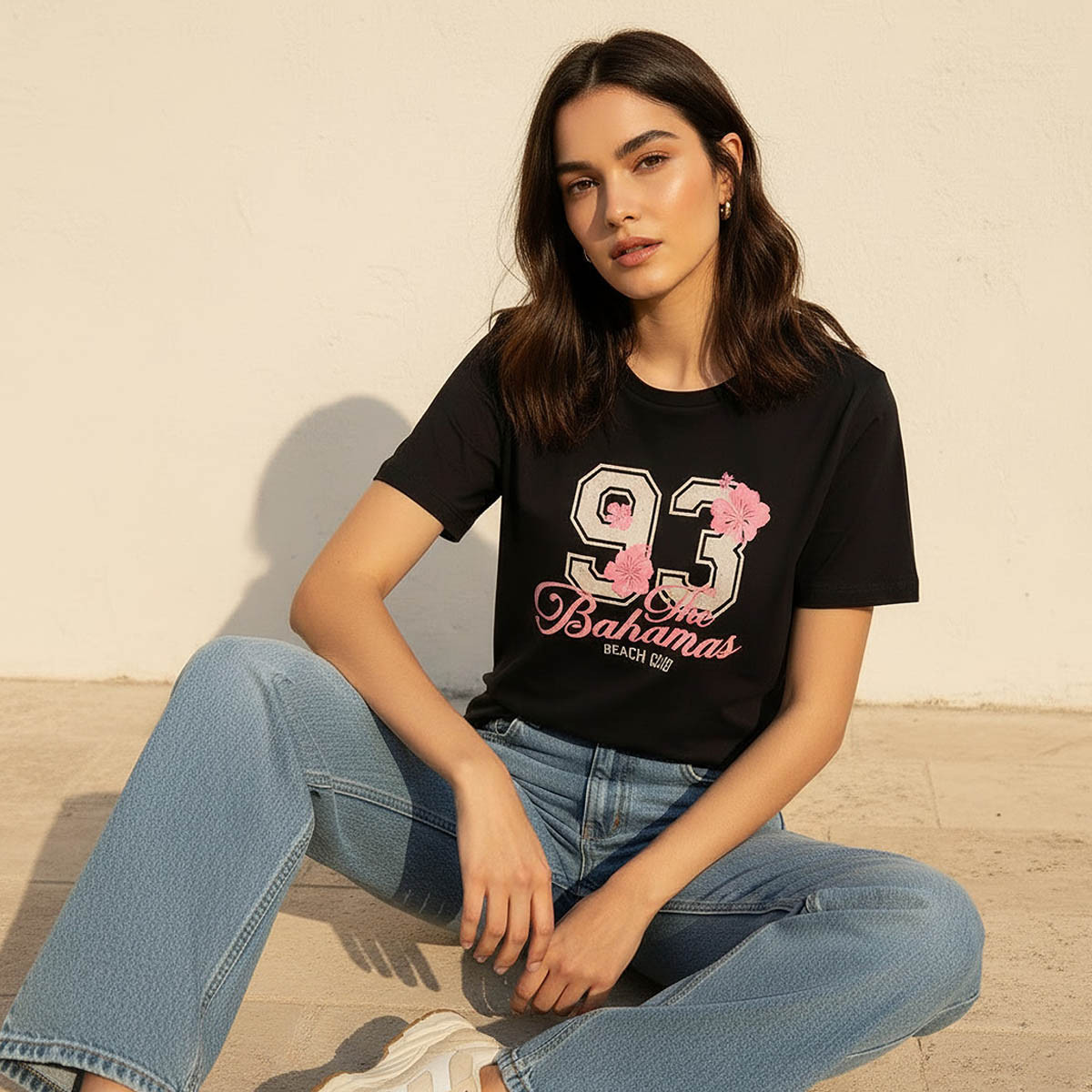 Cotton T-shirt with Varsity Print-women-clothing-tshirts-image-5