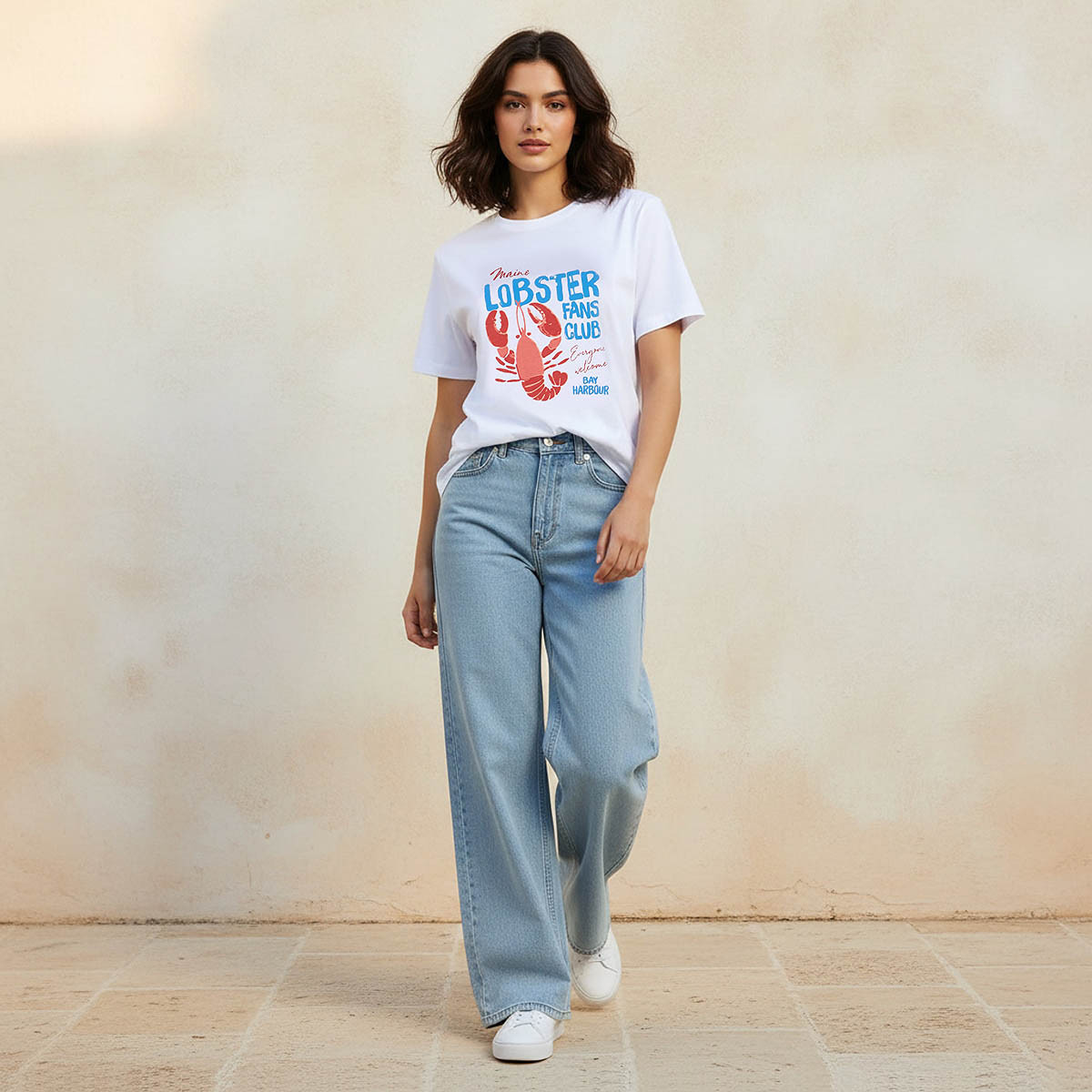 Cotton T-shirt with Lobster Print-women-clothing-tshirts-image-3