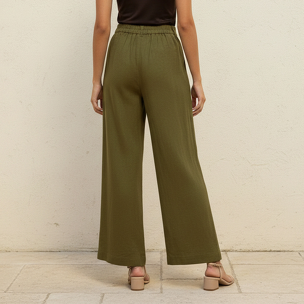 Flexi Waist Linen Blend Wide Leg Trousers-women-clothing-bottoms-trousers-image-4