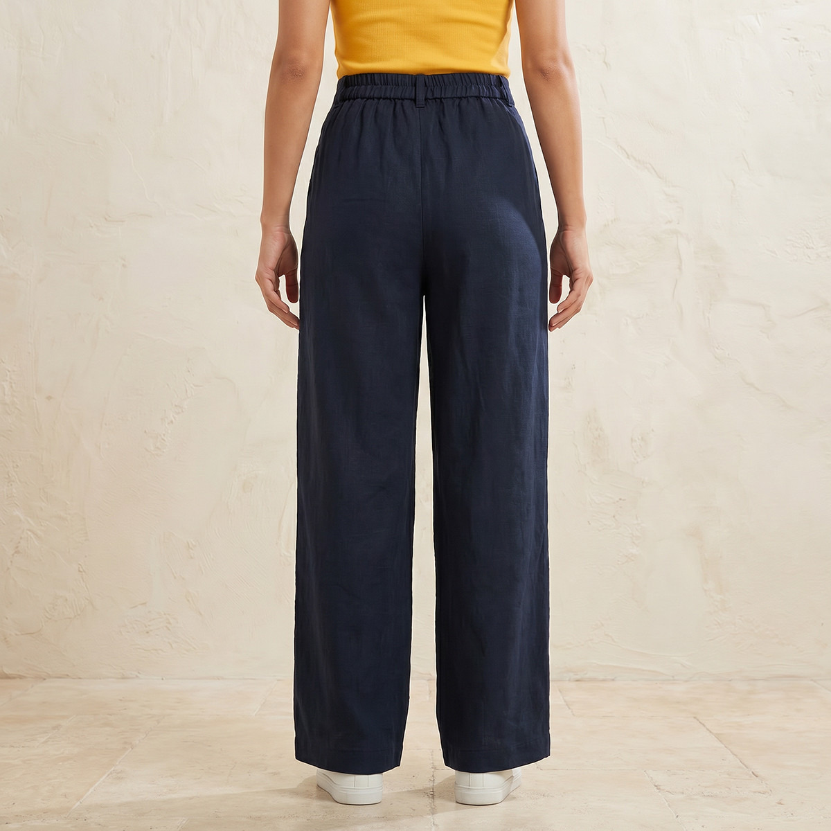 Flexi Waist Linen Blend Wide Leg Trousers-women-clothing-bottoms-trousers-image-4