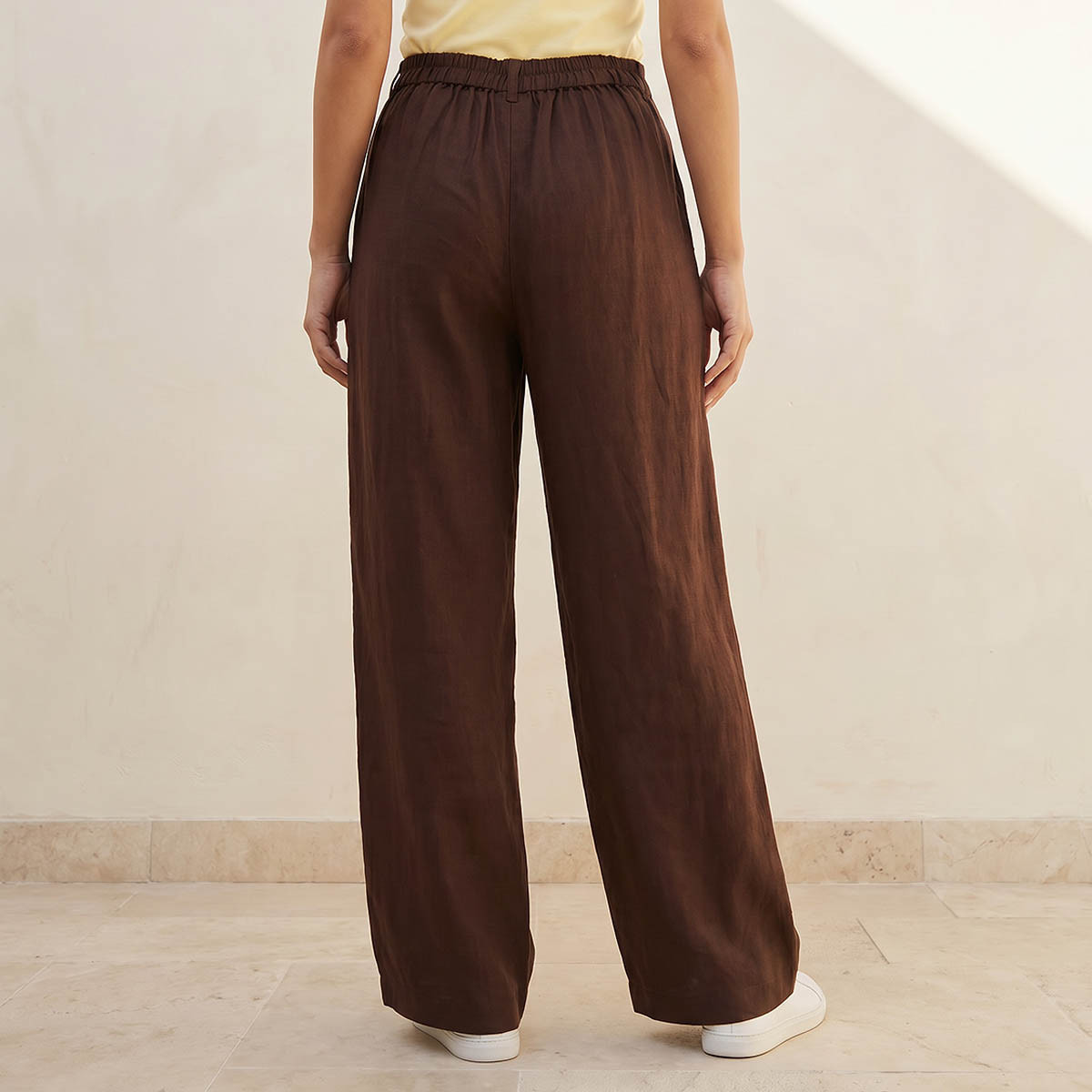 Flexi Waist Linen Blend Wide Leg Trousers-women-clothing-bottoms-trousers-image-4