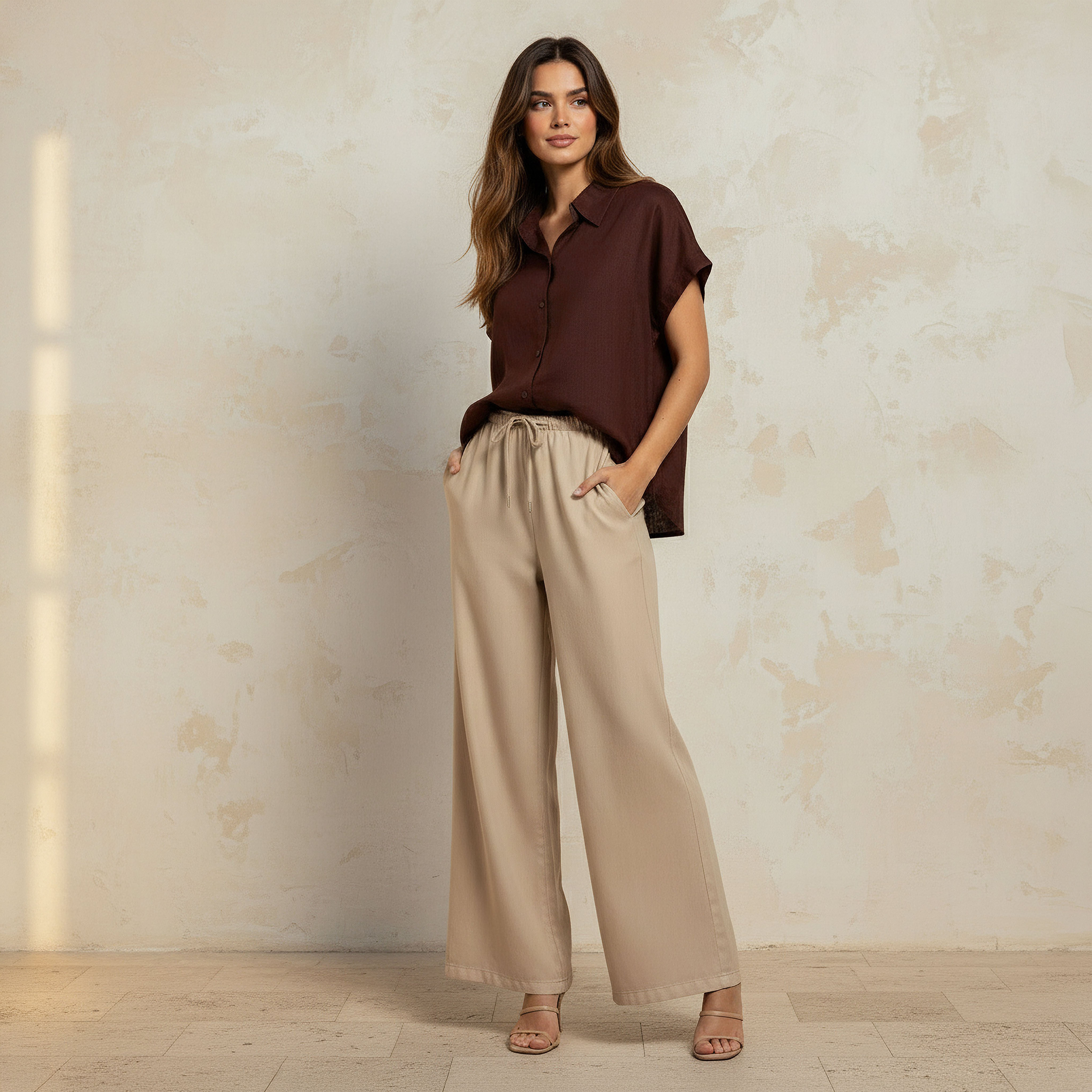 قميص من مزيج الكتان بقصّة عادية وأكمام ممتدة-women-clothing-shirtsandblouses-shirts-image-3