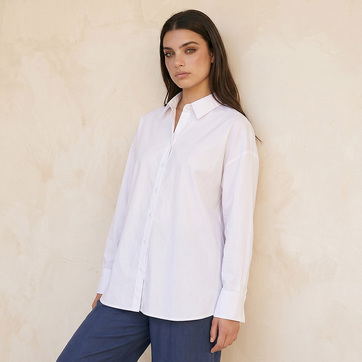 قميص أكسفورد بأكتاف منسدلة من أساسيات سبلاش-women-clothing-shirtsandblouses-shirts-image-1