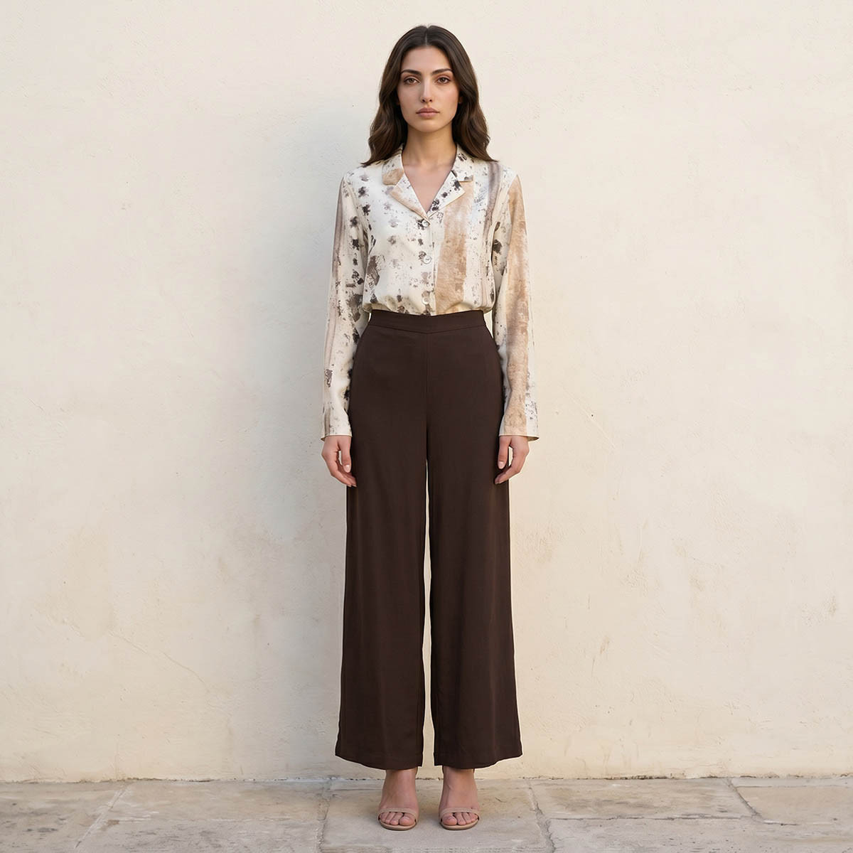 Splash Basic Wide Leg Flexi Waist Palazzos-women-clothing-trousers-image-3