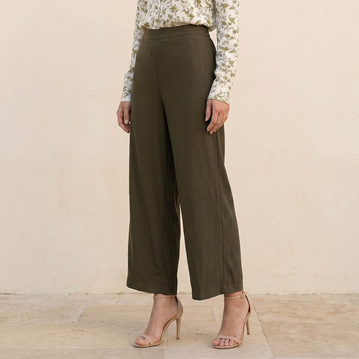 Splash Basic Wide Leg Flexi Waist Palazzos-women-clothing-trousers-image-1