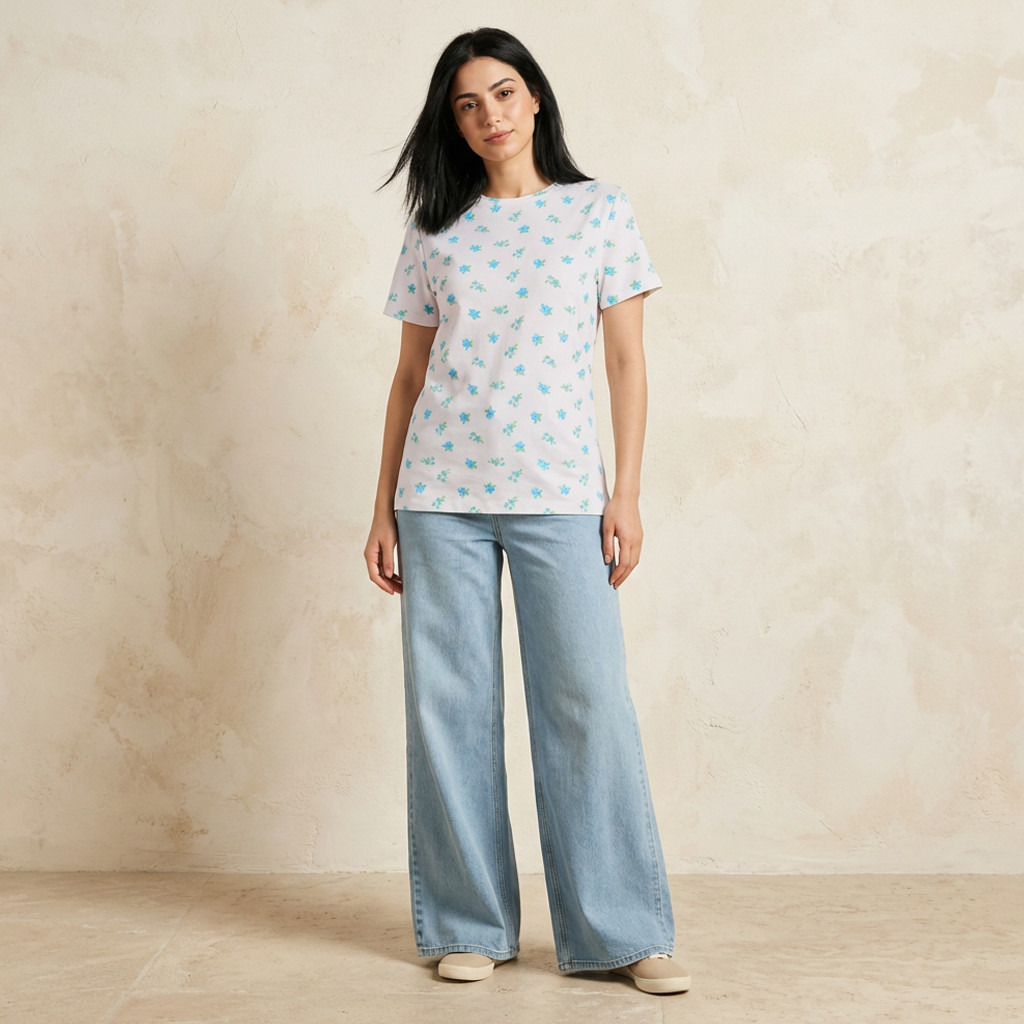 Slim Fit T-shirt with Floral Print-women-clothing-tshirts-image-3