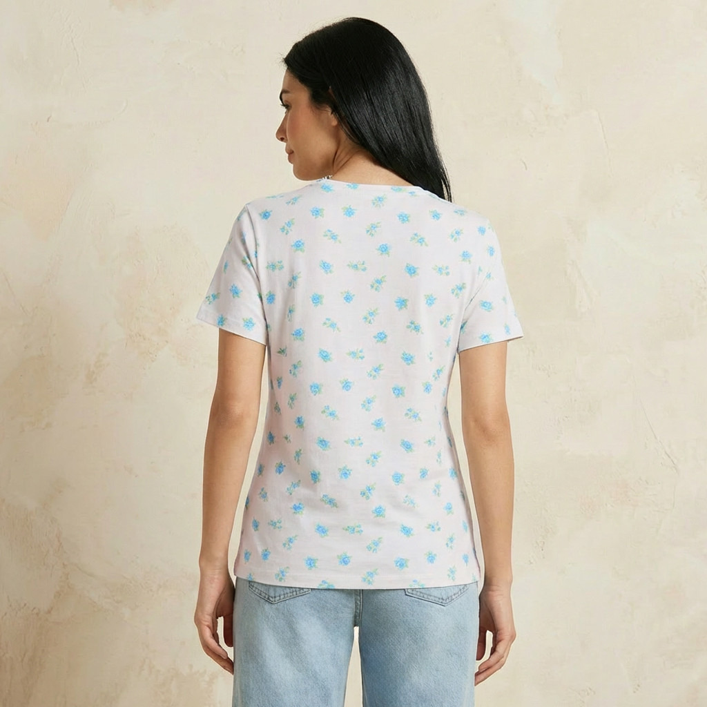 Slim Fit T-shirt with Floral Print-women-clothing-tshirts-image-4